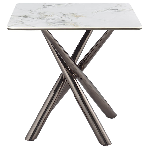 Coaster Furniture Carvell 708137 Square Sintered Stone Side Table Mirage - White