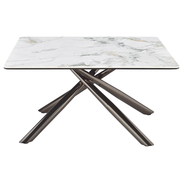 Coaster Furniture Carvell 708138 Square Sintered Stone Top Coffee Table - White