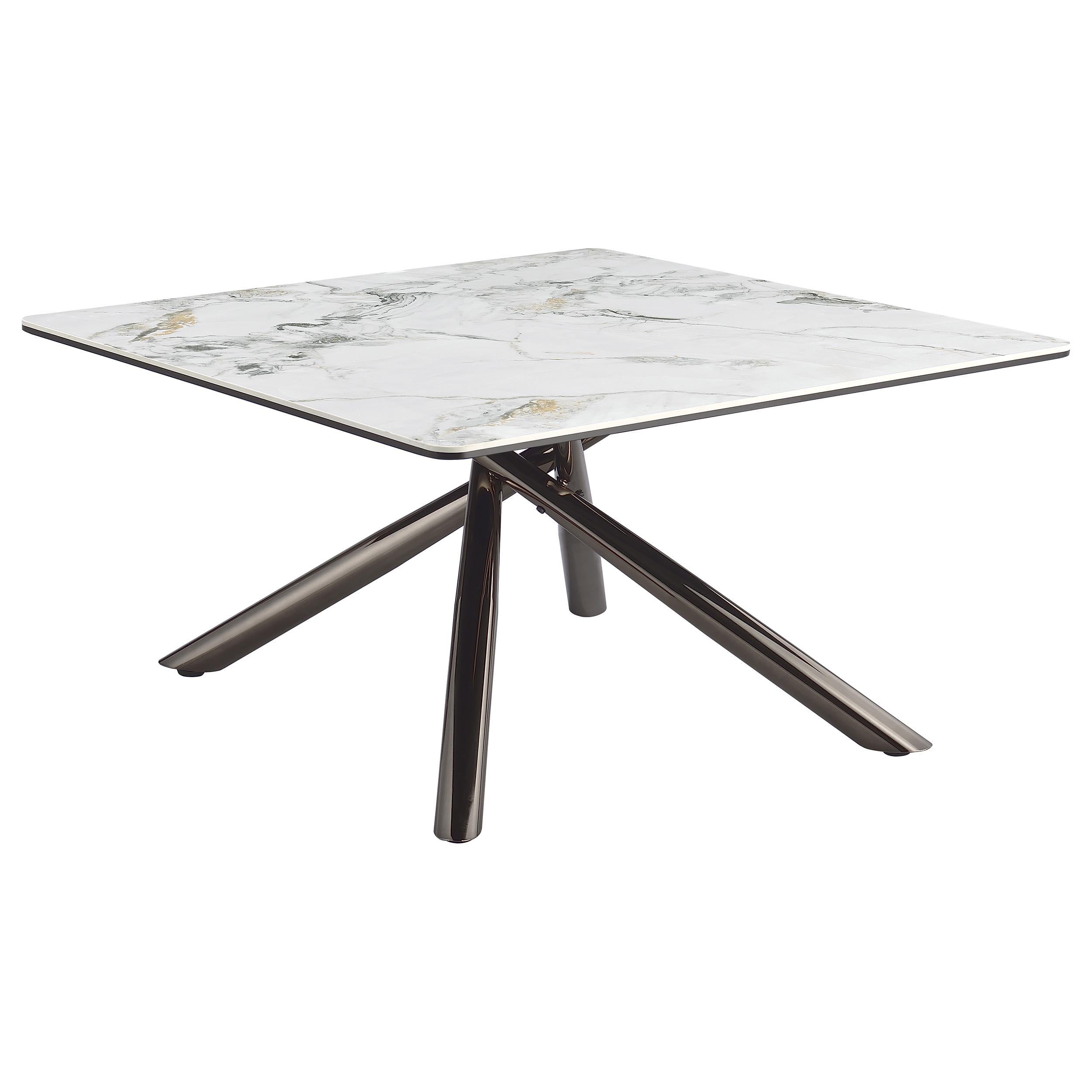 Coaster Furniture Carvell 708138 Square Sintered Stone Top Coffee Table - White IMAGE 5