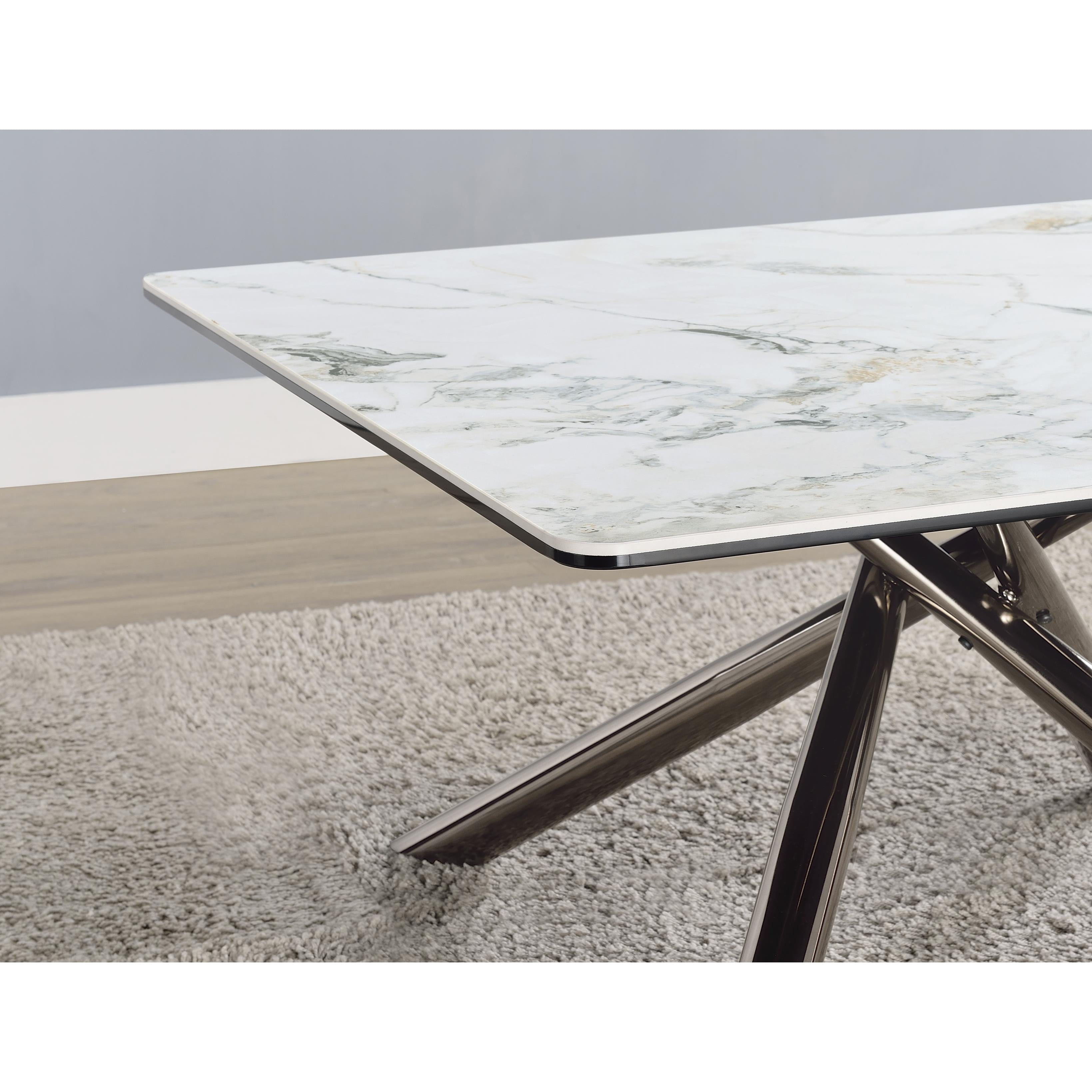  Coaster Furniture Carvell 708138 Square Sintered Stone Top Coffee Table - White IMAGE 8