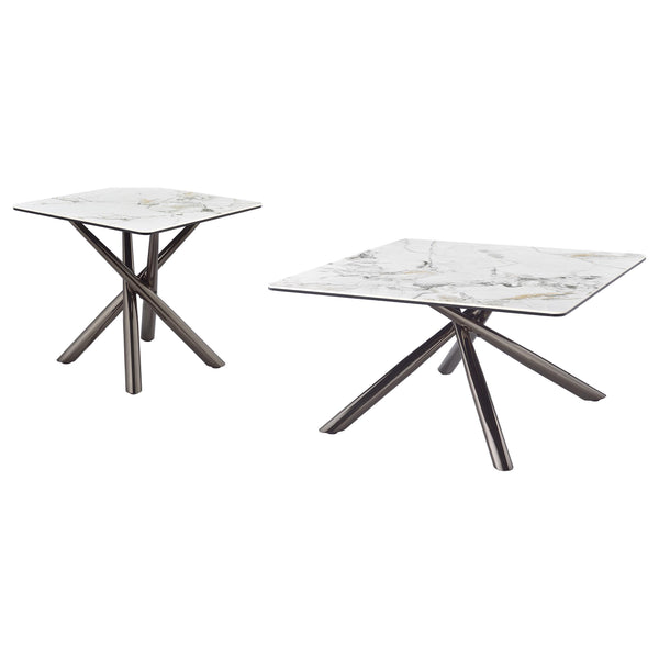 Coaster Furniture Carvell 708138-S2 2-piece Square Coffee and End Table Set - Mirage White