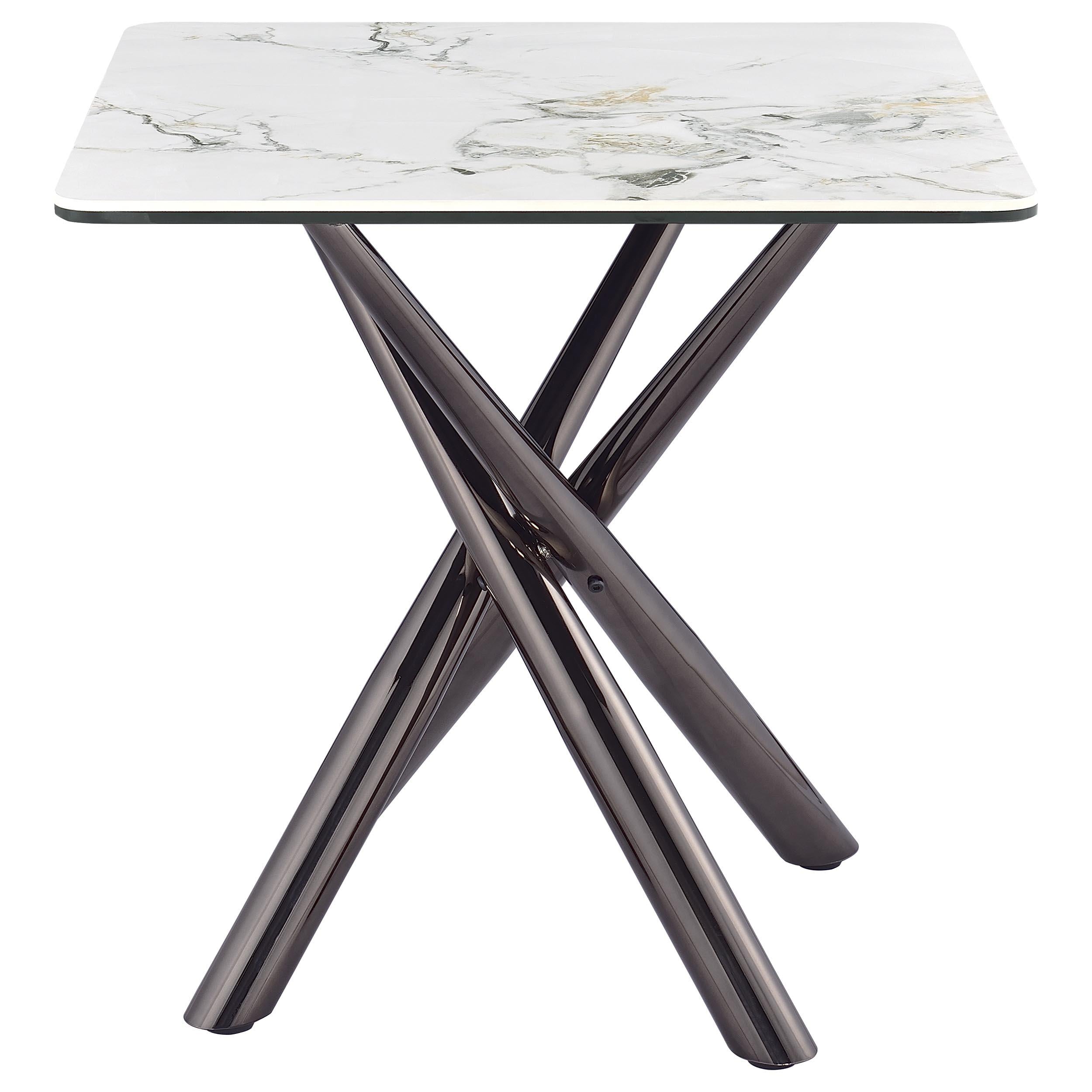  Coaster Furniture Carvell 708138-S3 3-piece Square Coffee and End Table Set - Mirage White IMAGE 3