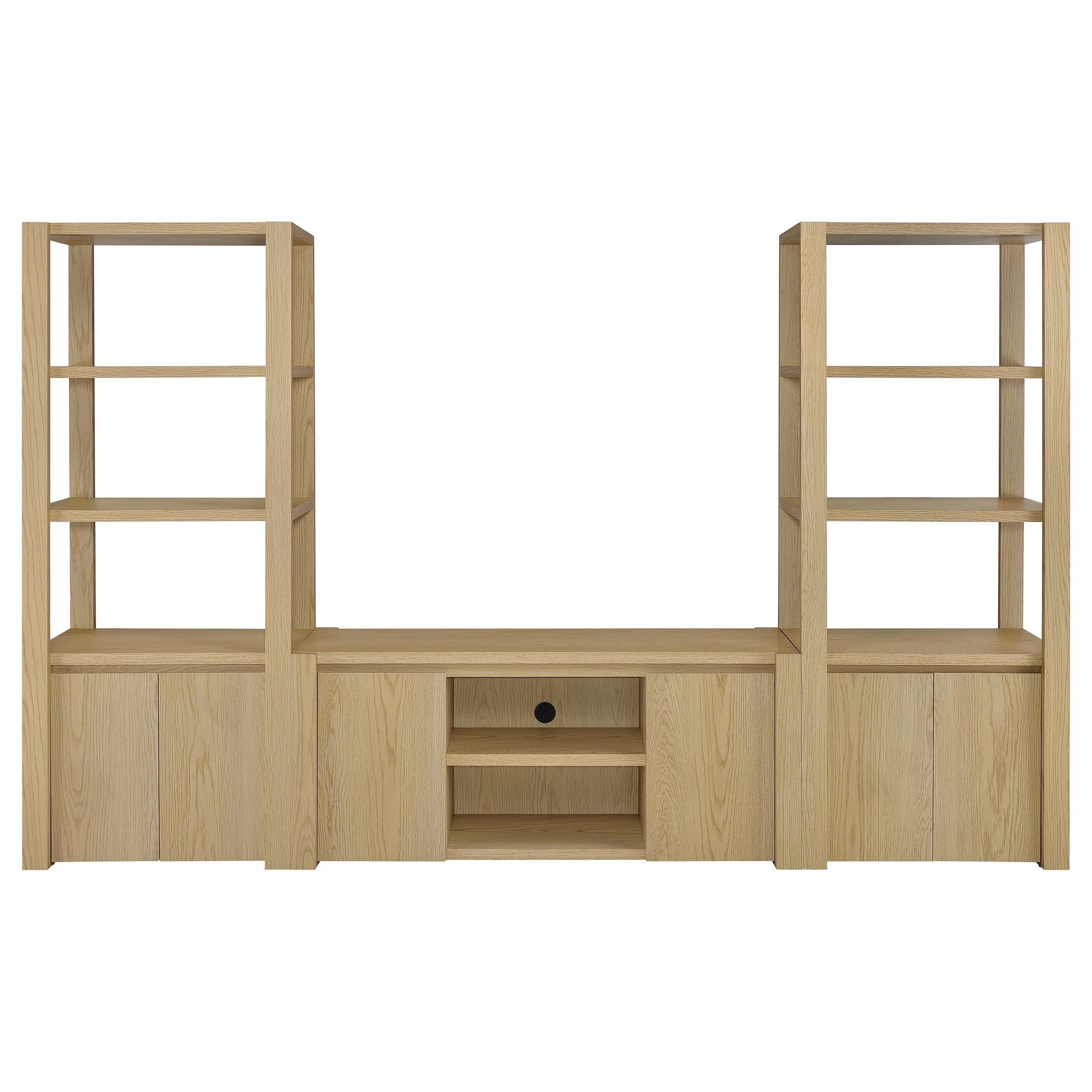  Coaster Furniture Laurelton 708224 3-shelf Media Tower Tall Pier Cabinet - Light Oak IMAGE 12