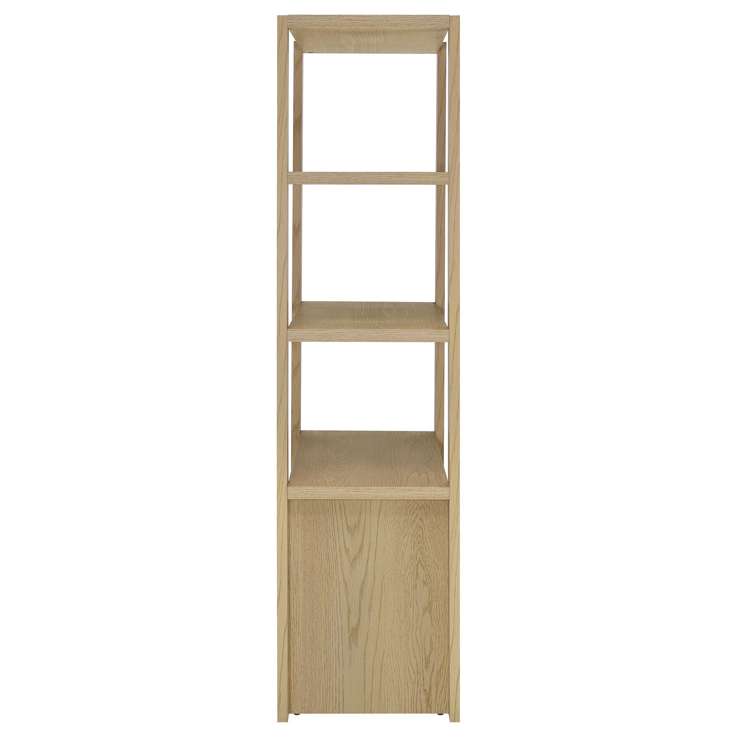  Coaster Furniture Laurelton 708224 3-shelf Media Tower Tall Pier Cabinet - Light Oak IMAGE 4