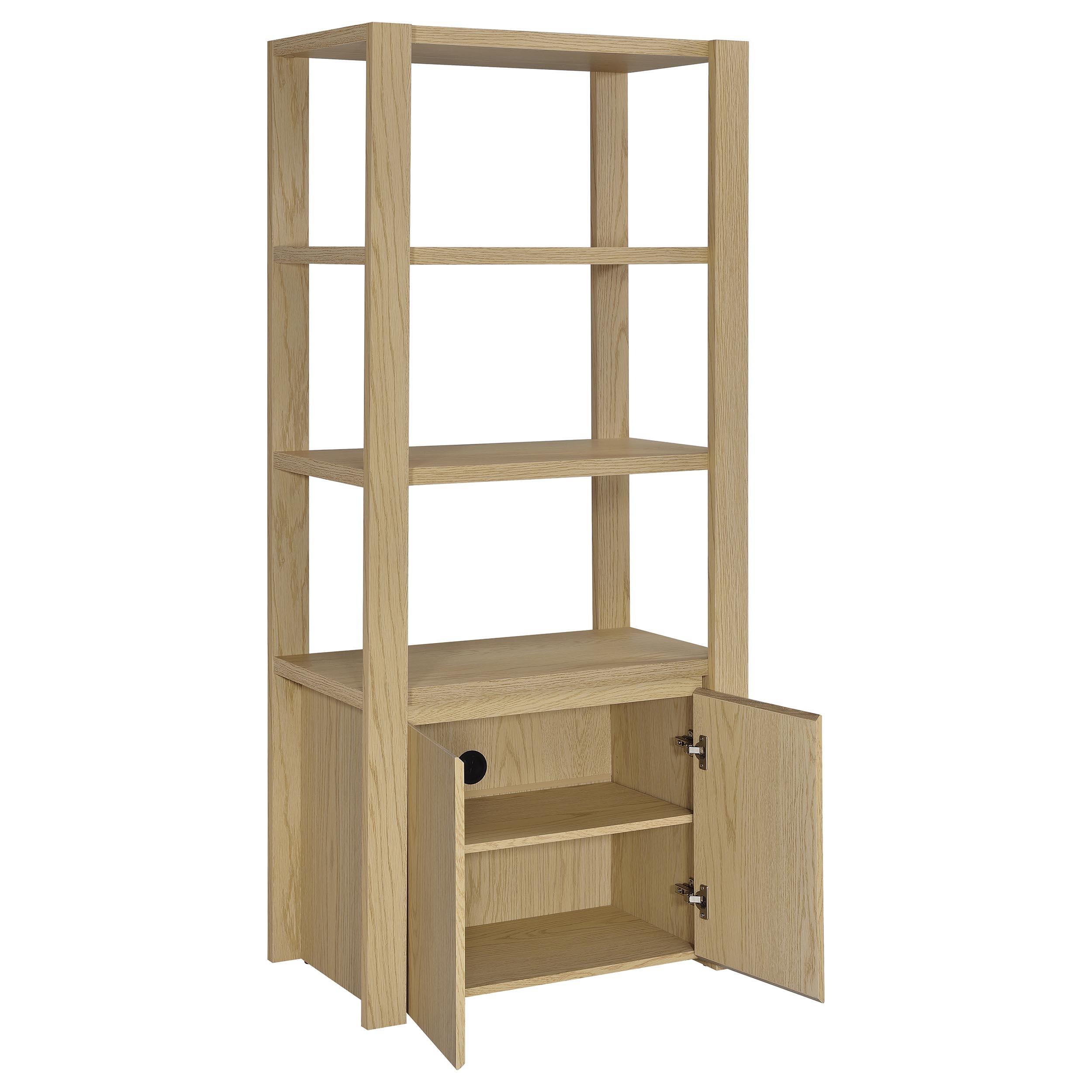  Coaster Furniture Laurelton 708224 3-shelf Media Tower Tall Pier Cabinet - Light Oak IMAGE 9