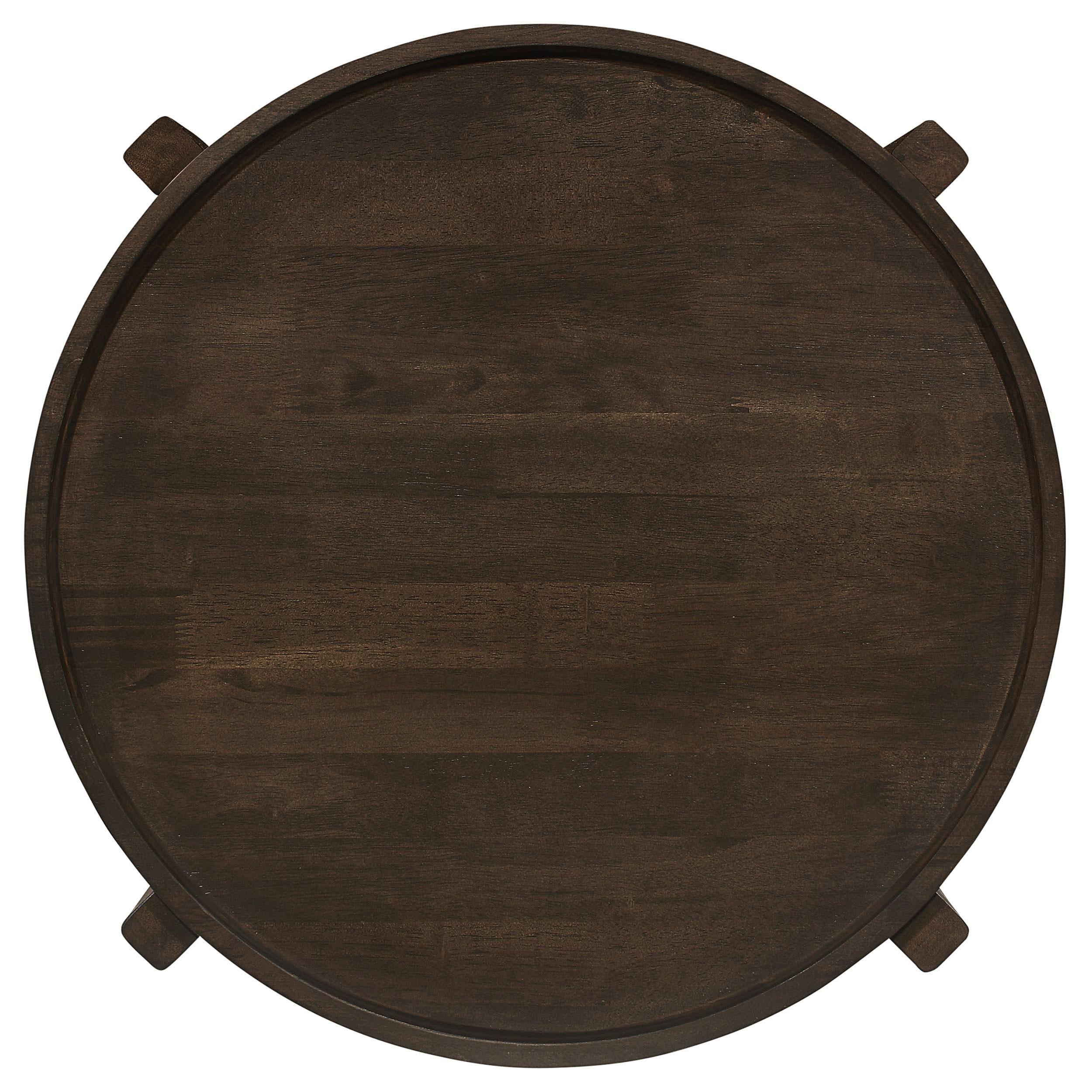  Coaster Furniture Cota 708288-S2 2-piece Solid Wood Coffee and End Table Set - Dark Brown IMAGE 6