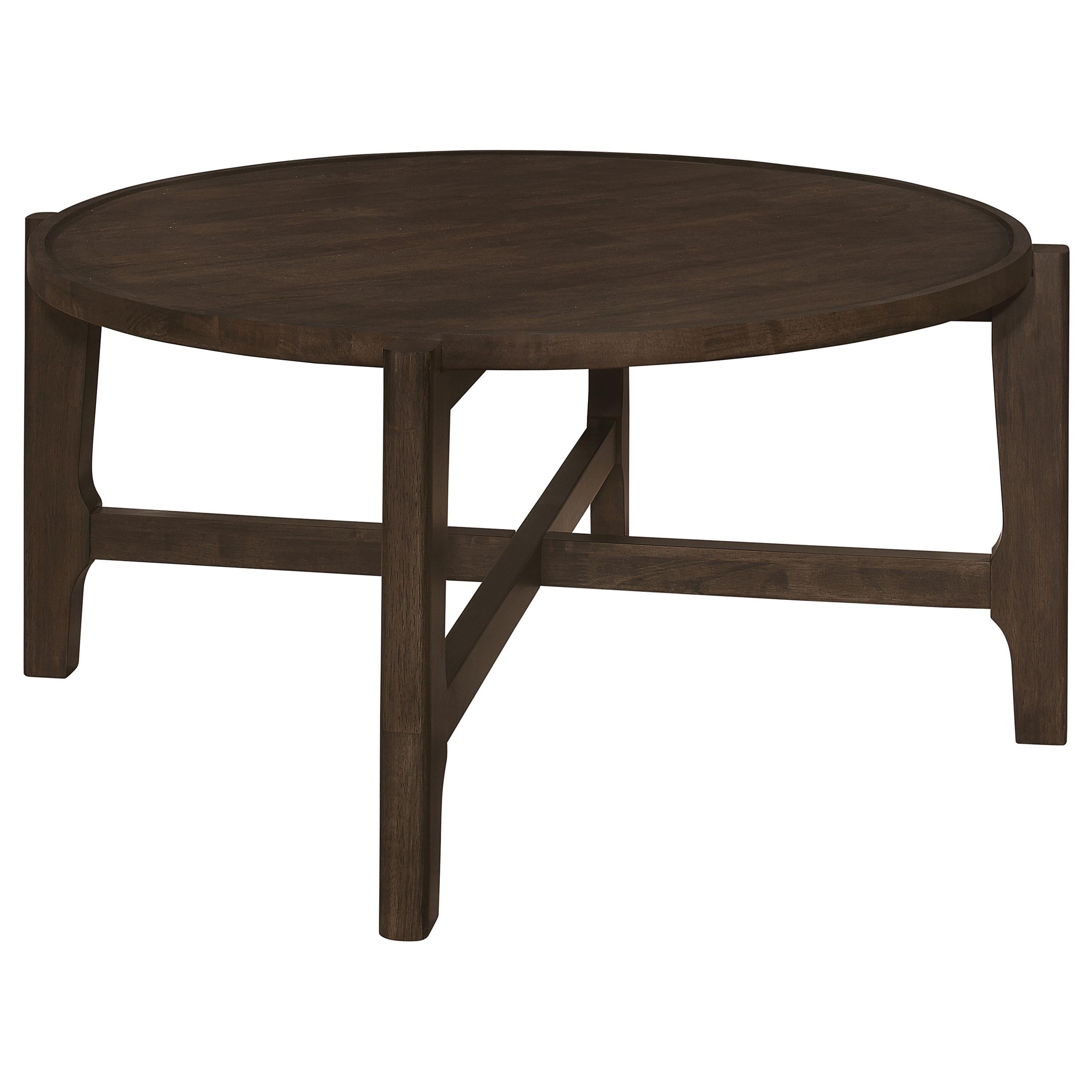  Coaster Furniture Cota 708288-S2 2-piece Solid Wood Coffee and End Table Set - Dark Brown IMAGE 9