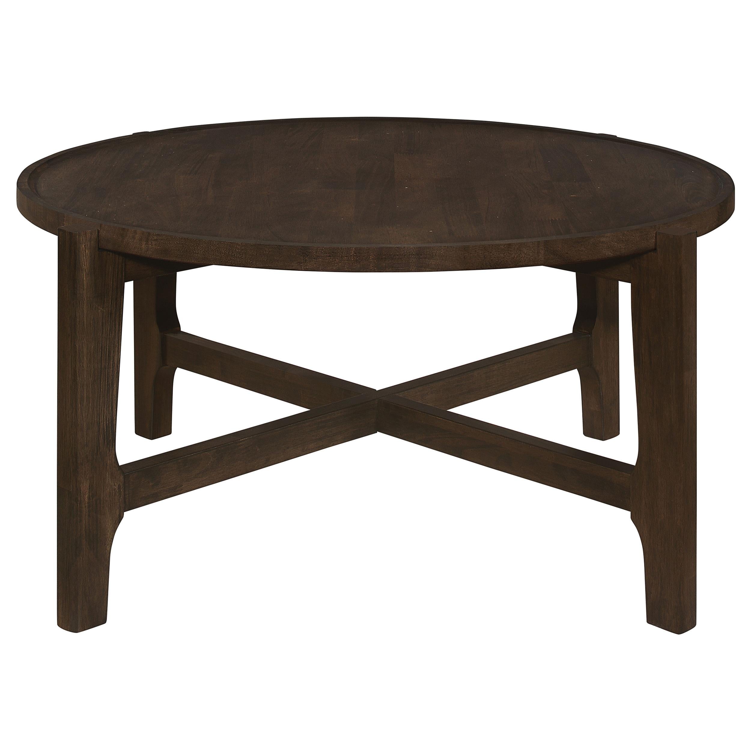  Coaster Furniture Cota 708288-S3 3-piece Solid Wood Coffee and End Table Set - Dark Brown IMAGE 3