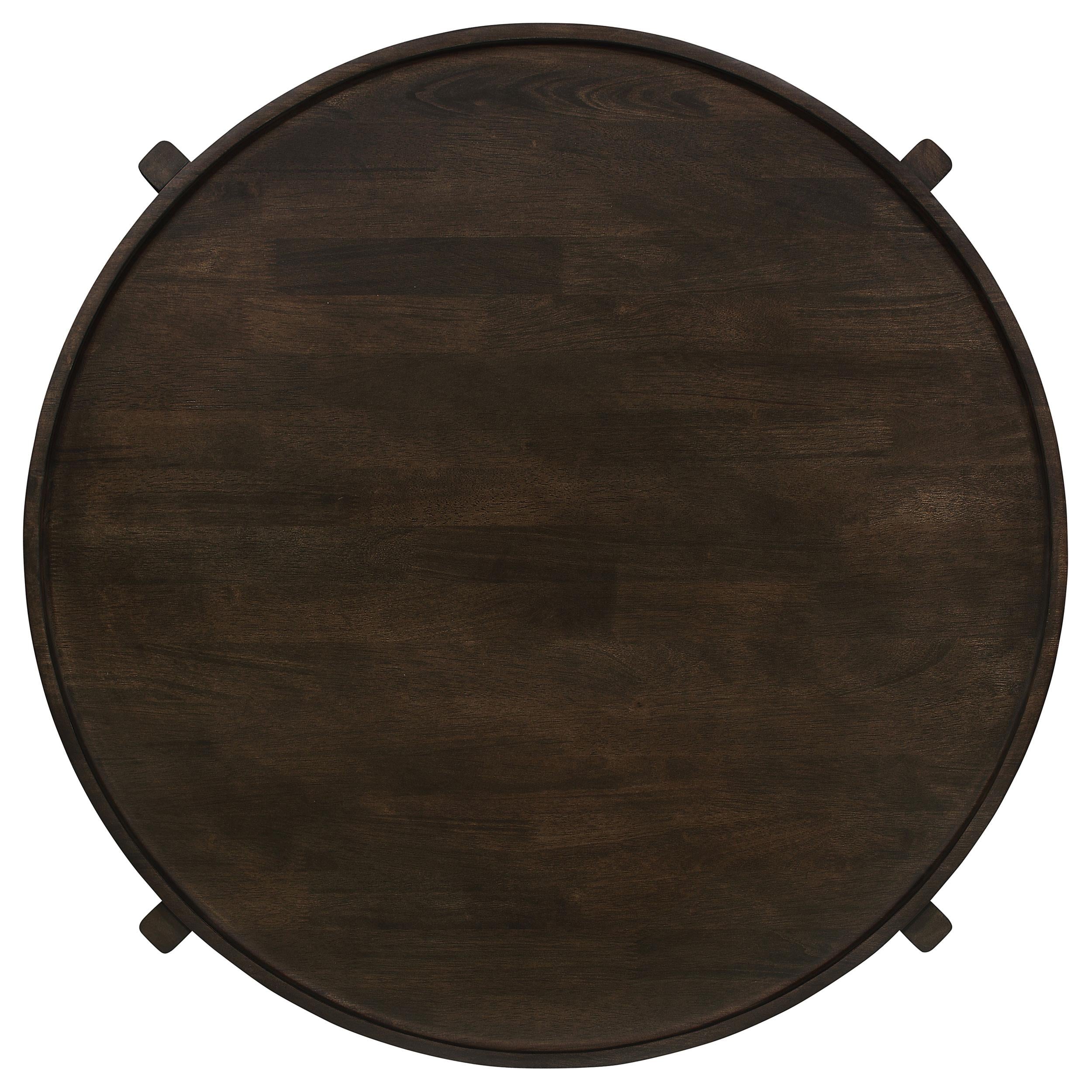  Coaster Furniture Cota 708288-S3 3-piece Solid Wood Coffee and End Table Set - Dark Brown IMAGE 5
