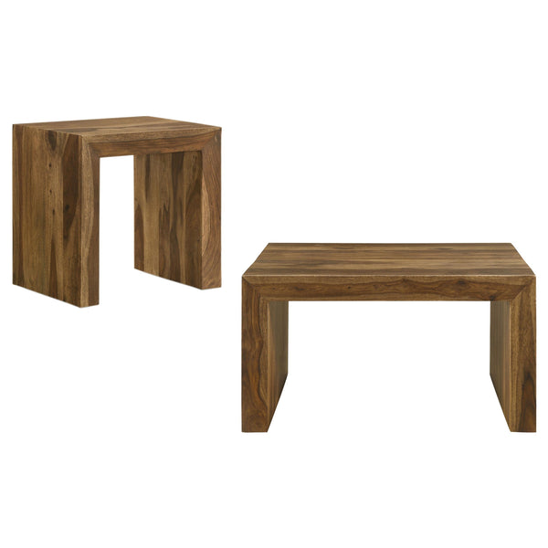 Coaster Furniture Odilia 708418-S2 2-piece Solid Wood Coffee and End Table Set - Auburn