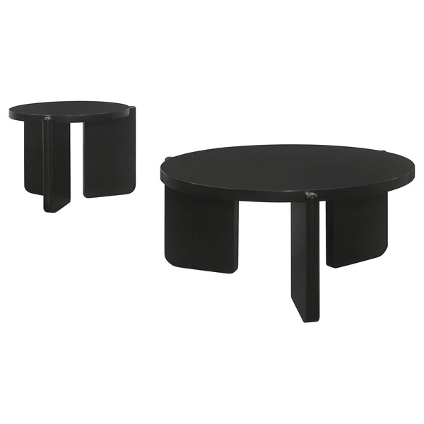 Coaster Furniture Cordova 709678-S2 2-piece Solid Wood Coffee and End Table Set - Black