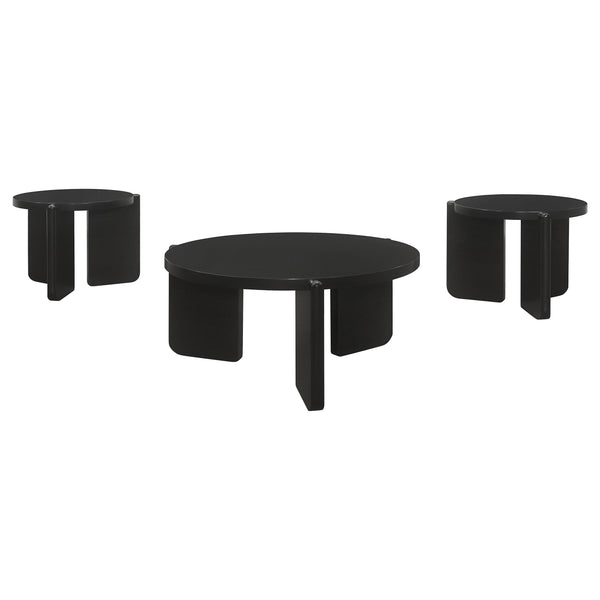 Coaster Furniture Cordova 709678-S3 3-piece Solid Wood Coffee and End Table Set - Black