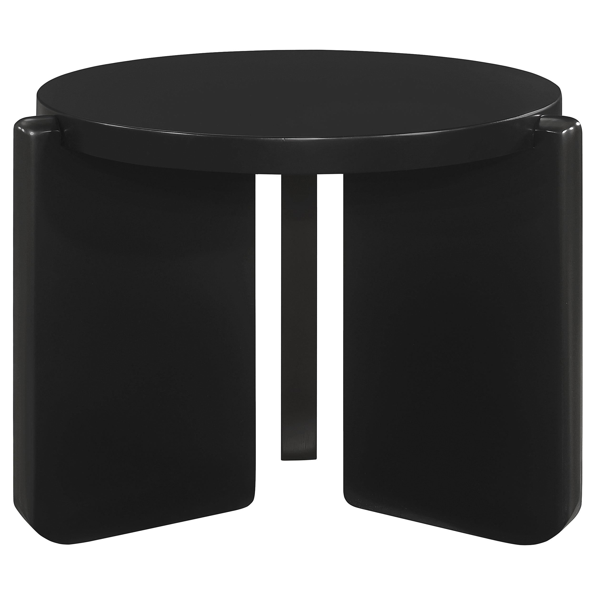  Coaster Furniture Cordova 709678-S3 3-piece Solid Wood Coffee and End Table Set - Black IMAGE 3