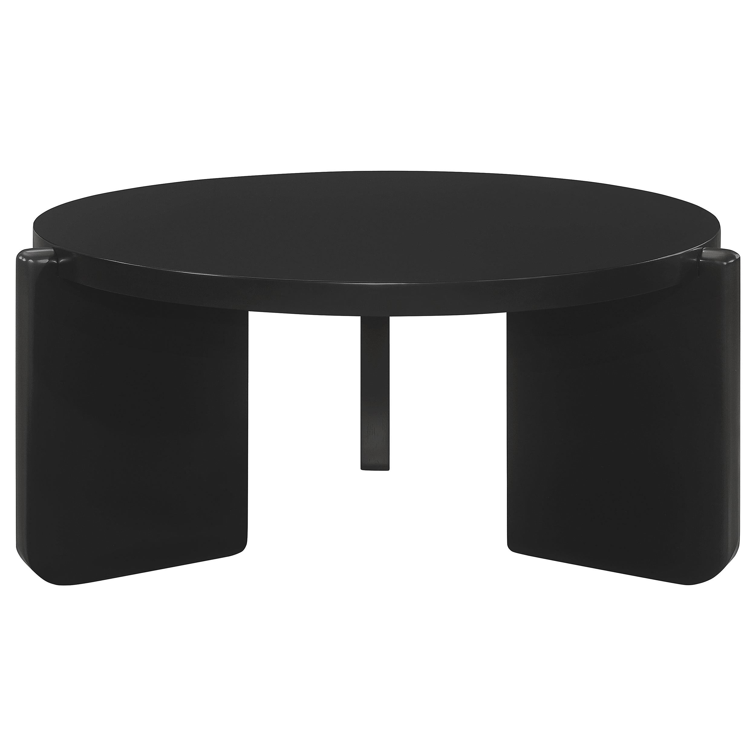  Coaster Furniture Cordova 709678-S3 3-piece Solid Wood Coffee and End Table Set - Black IMAGE 4