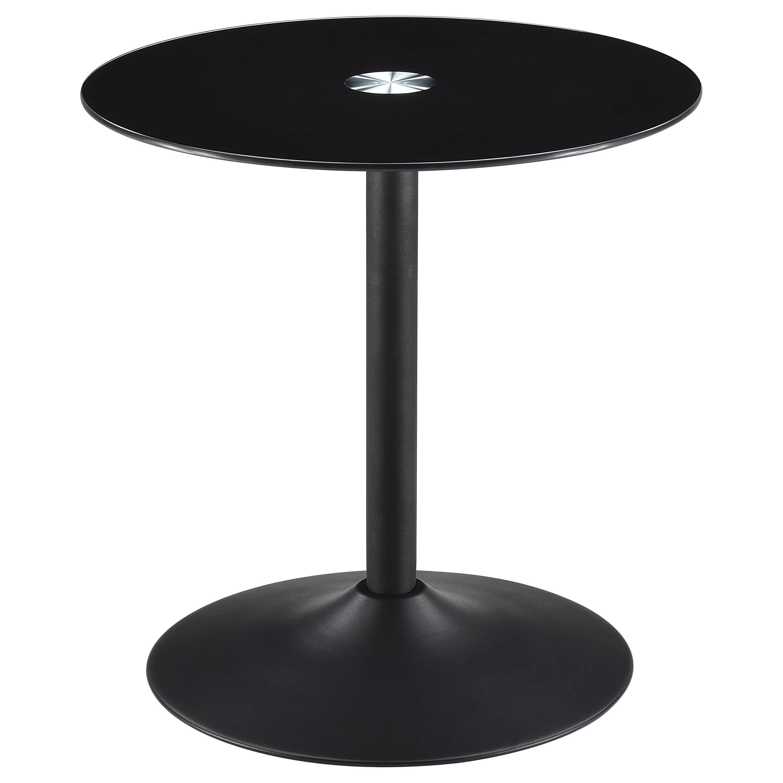  Coaster Furniture Ganso 709688-S3 3-piece Round Glass Top Coffee and End Table Set - Black IMAGE 3