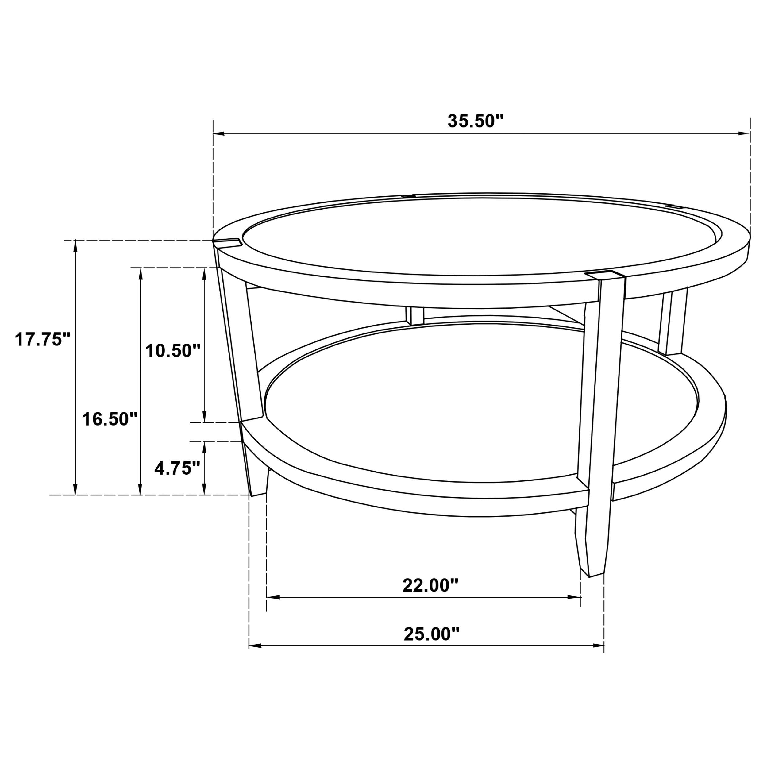  Coaster Furniture Camillo 709698-S2 2-piece Round Coffee and End Table Set - Maple IMAGE 11