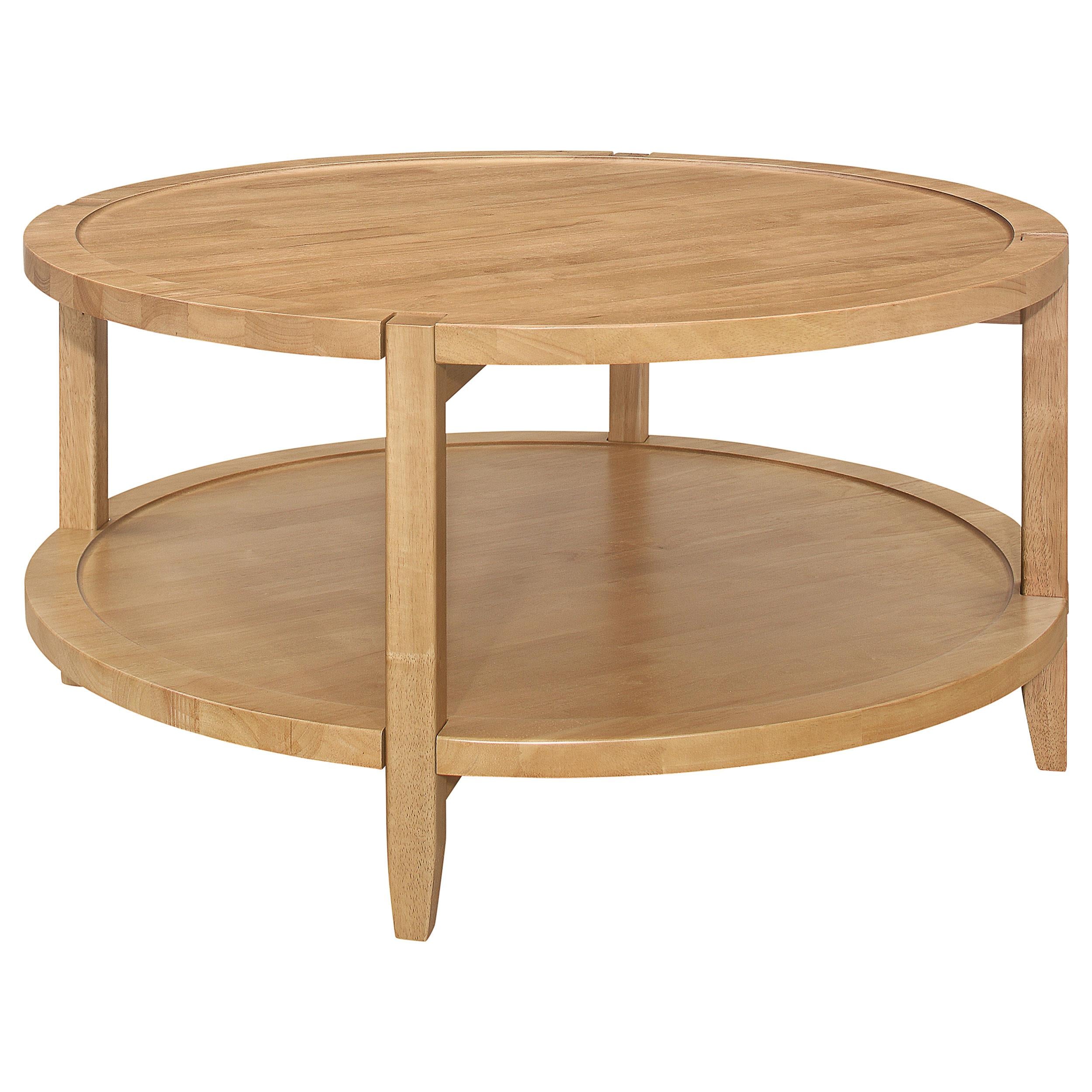  Coaster Furniture Camillo 709698-S2 2-piece Round Coffee and End Table Set - Maple IMAGE 9