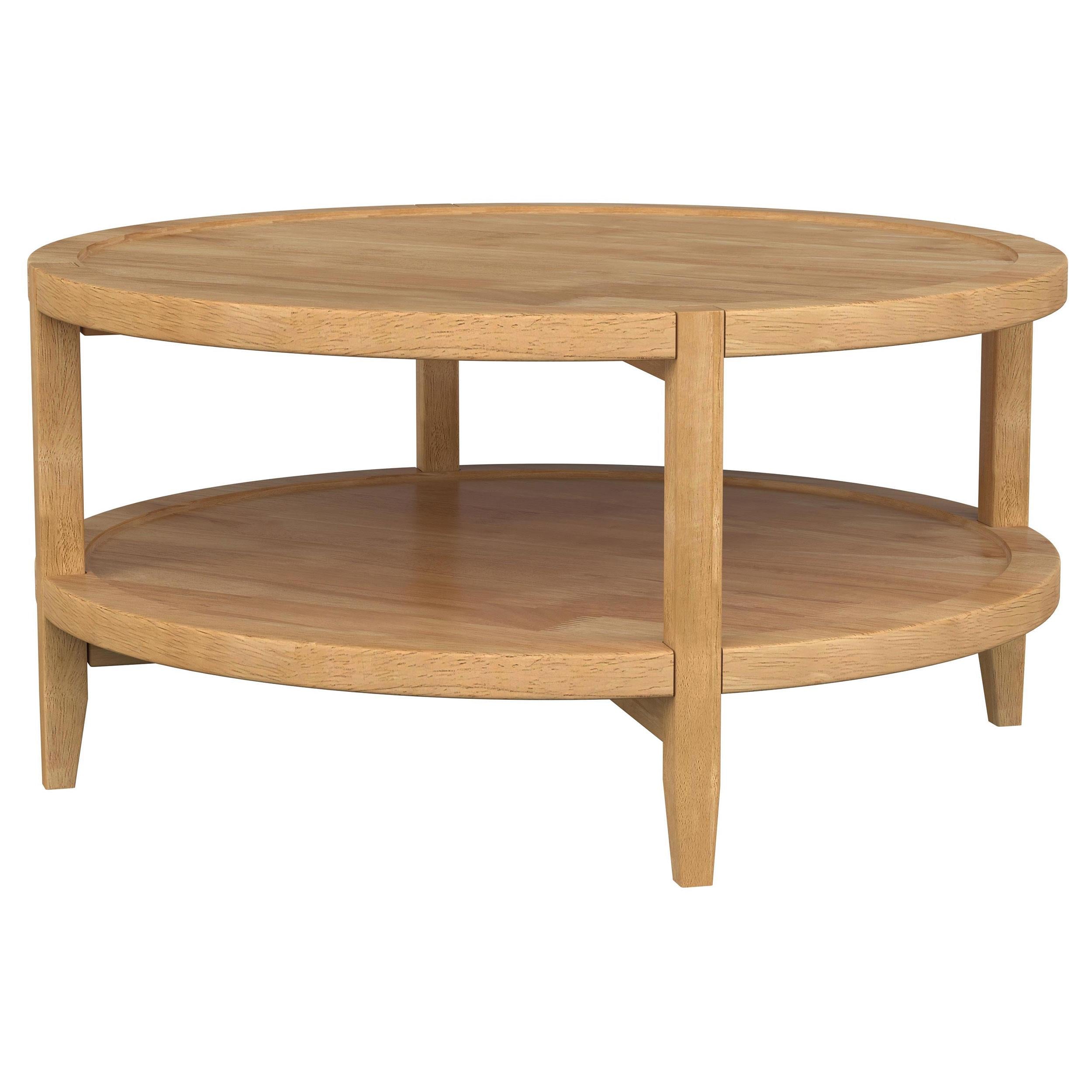  Coaster Furniture Camillo 709698-S3 3-piece Round Coffee and End Table Set - Maple IMAGE 11