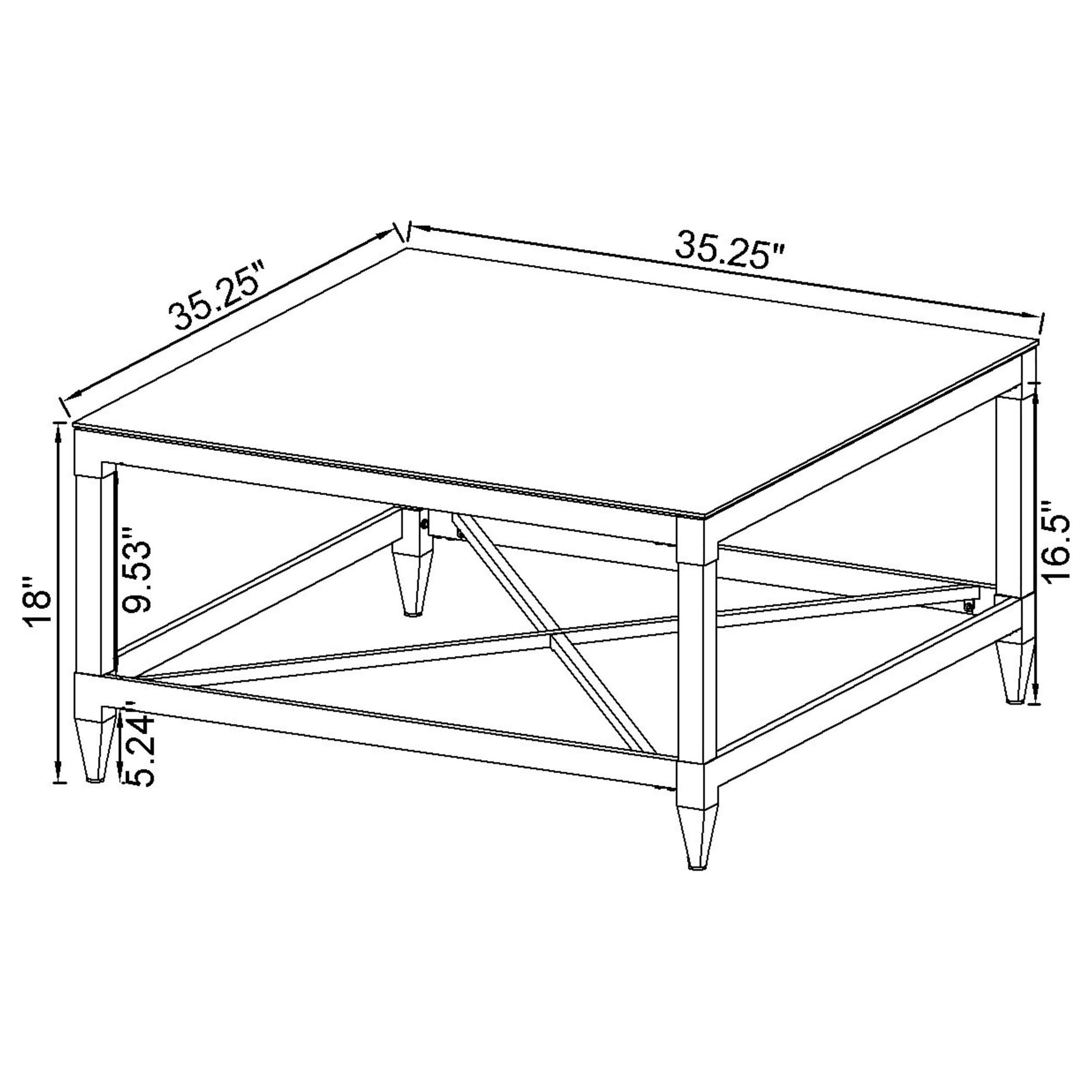  Coaster Furniture Lindley 709728-S3 3-piece Square Coffee and End Table Set - Chrome IMAGE 10