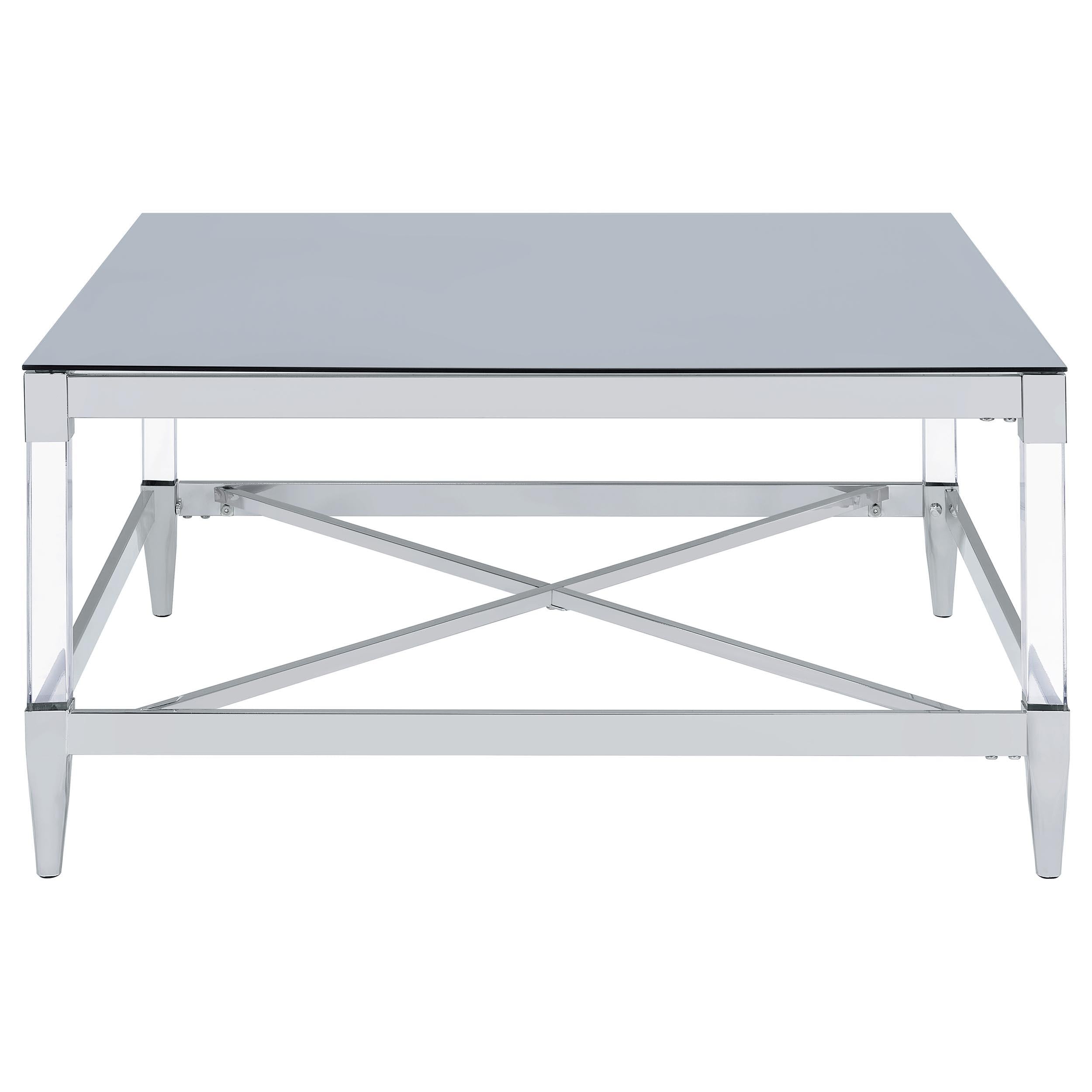  Coaster Furniture Lindley 709728-S3 3-piece Square Coffee and End Table Set - Chrome IMAGE 3