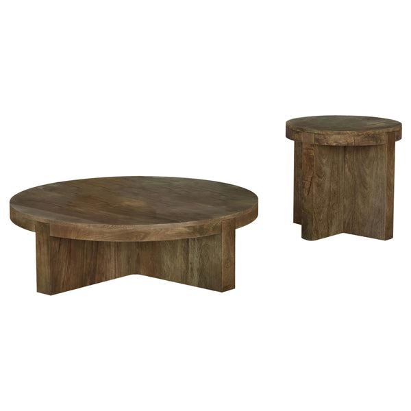 Coaster Furniture Kinkaid 710138-S2 2-piece Solid Wood Coffee and End Table Set - Brown