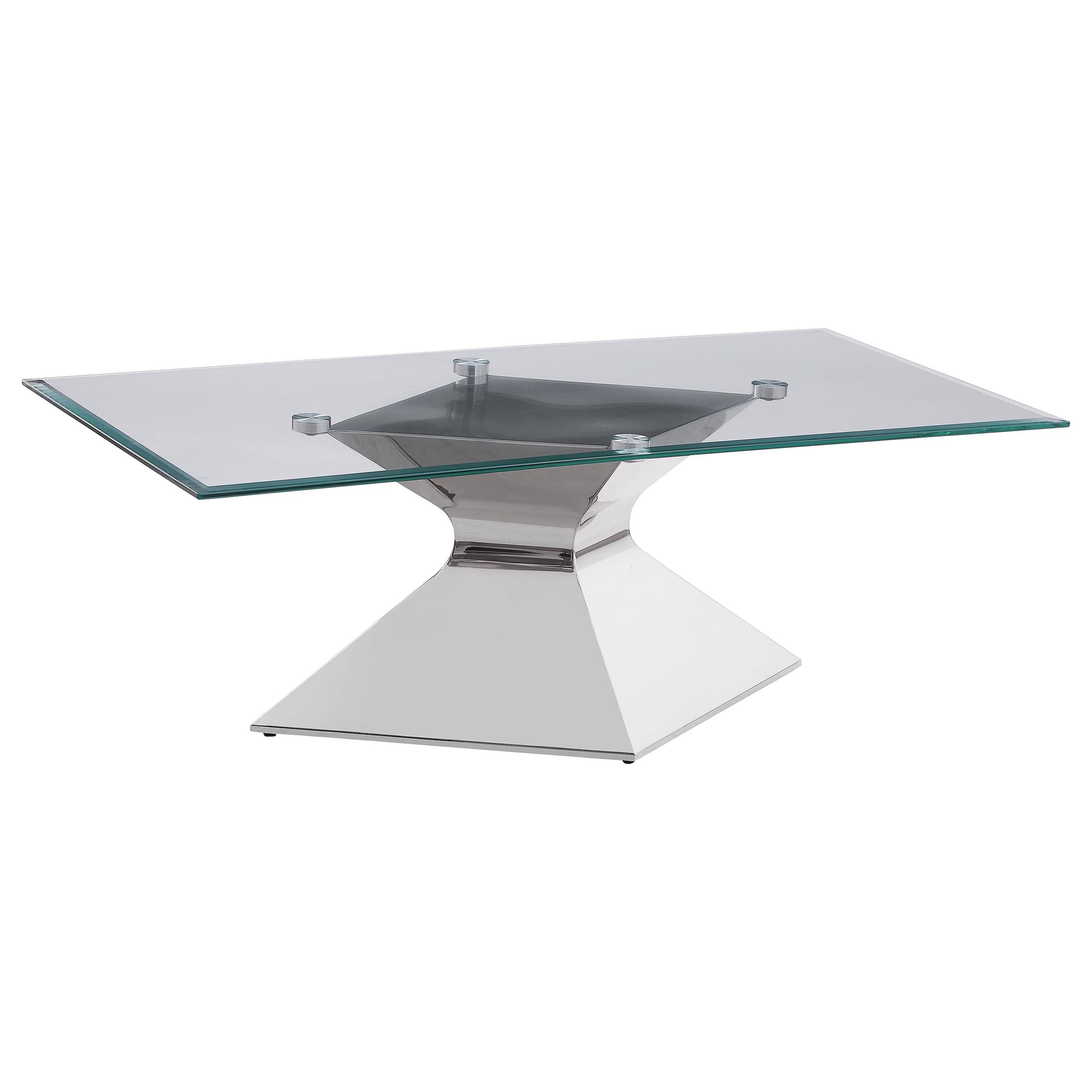  Coaster Furniture Jenny 710208-S3 3-piece Rectangular Coffee and End Table Set - Chrome IMAGE 2