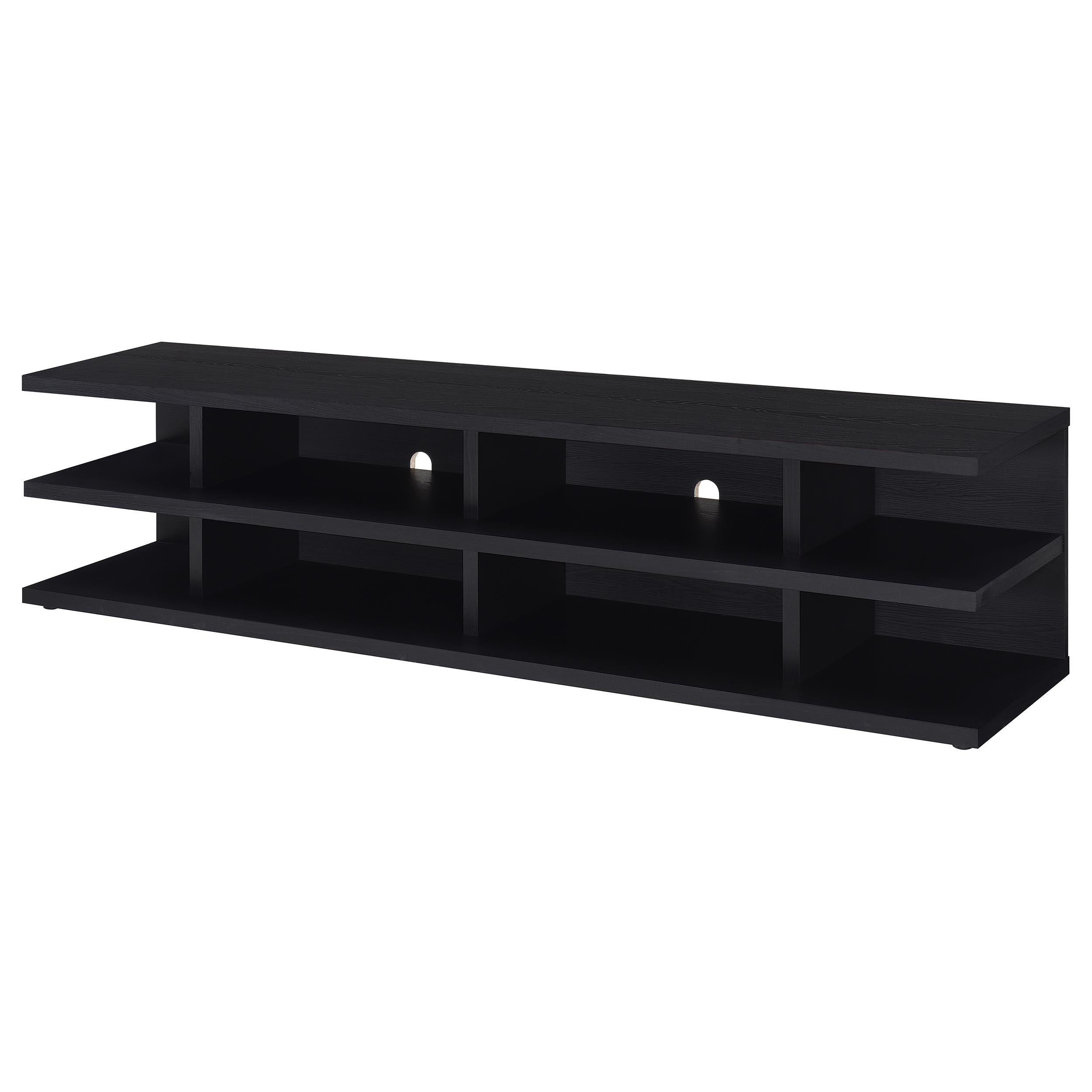  Coaster Furniture Cartmill 710533 78-inch 2-tier TV Stand Media Console - Black IMAGE 3