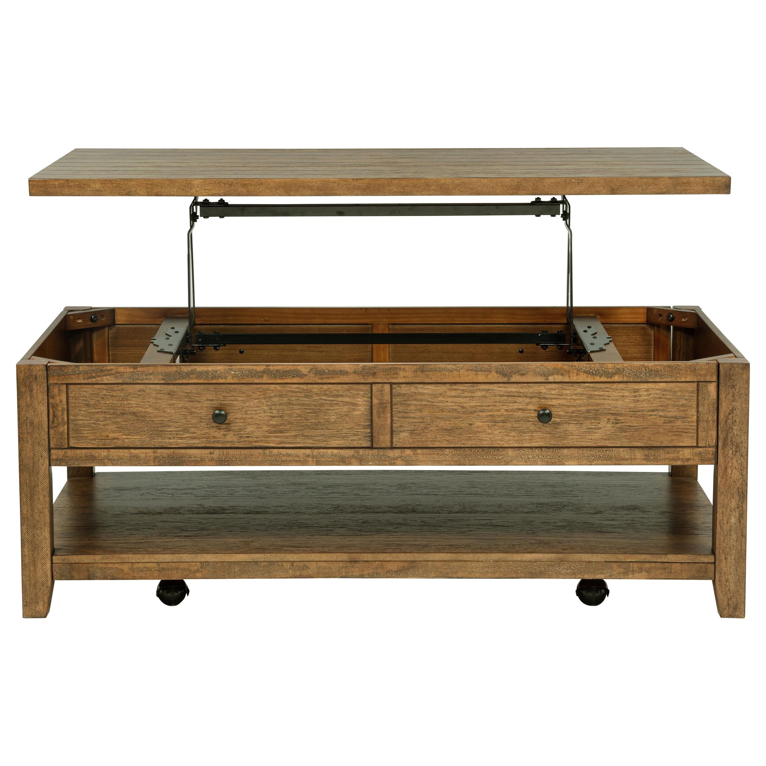  Coaster Furniture Payne 710545 48-inch Mobile Lift Top Coffee Table - Distressed Brown IMAGE 8