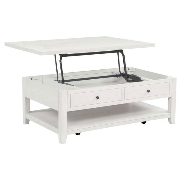 Coaster Furniture Payne 710555 48-inch Mobile Lift Top Coffee Table - Distressed White