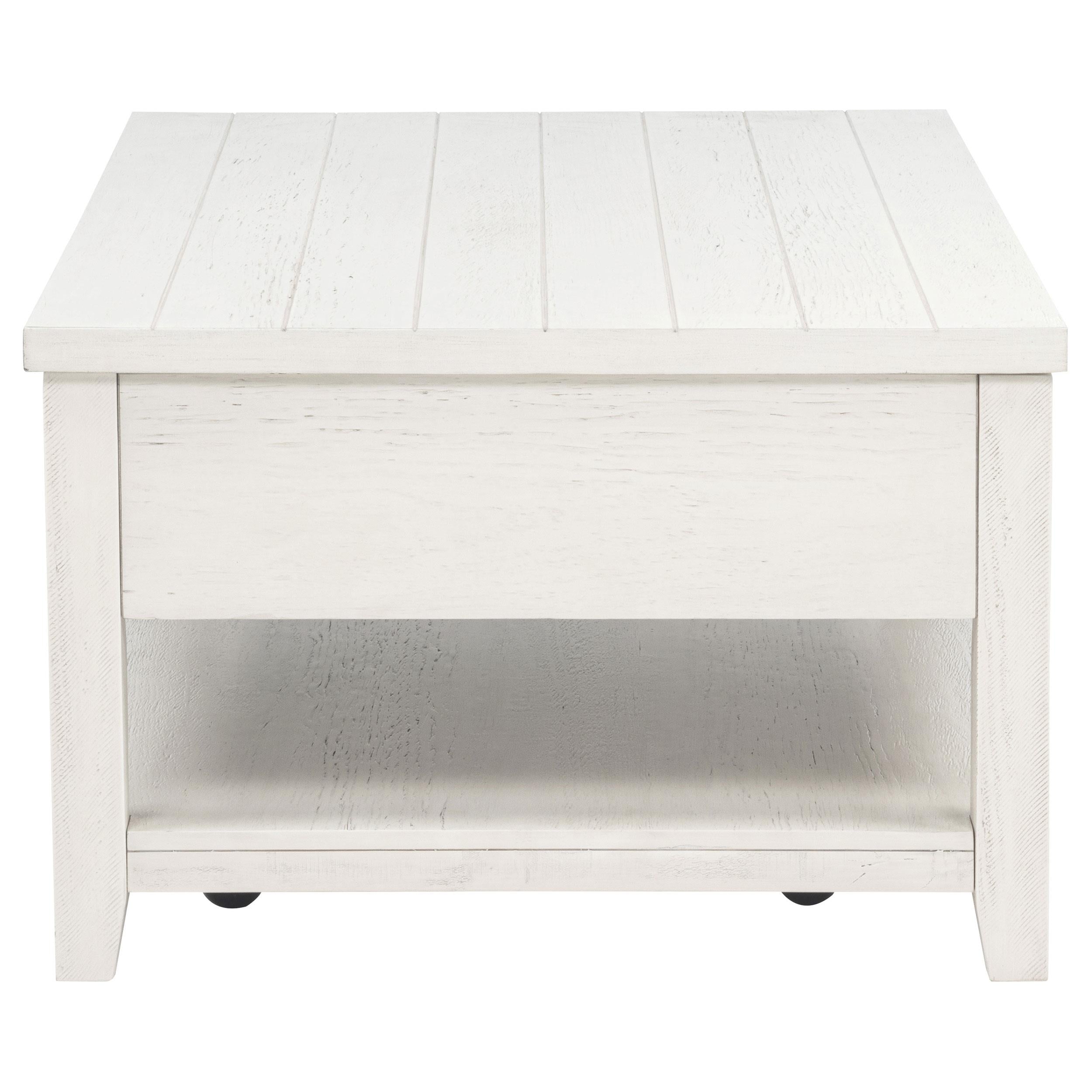  Coaster Furniture Payne 710555 48-inch Mobile Lift Top Coffee Table - Distressed White IMAGE 3