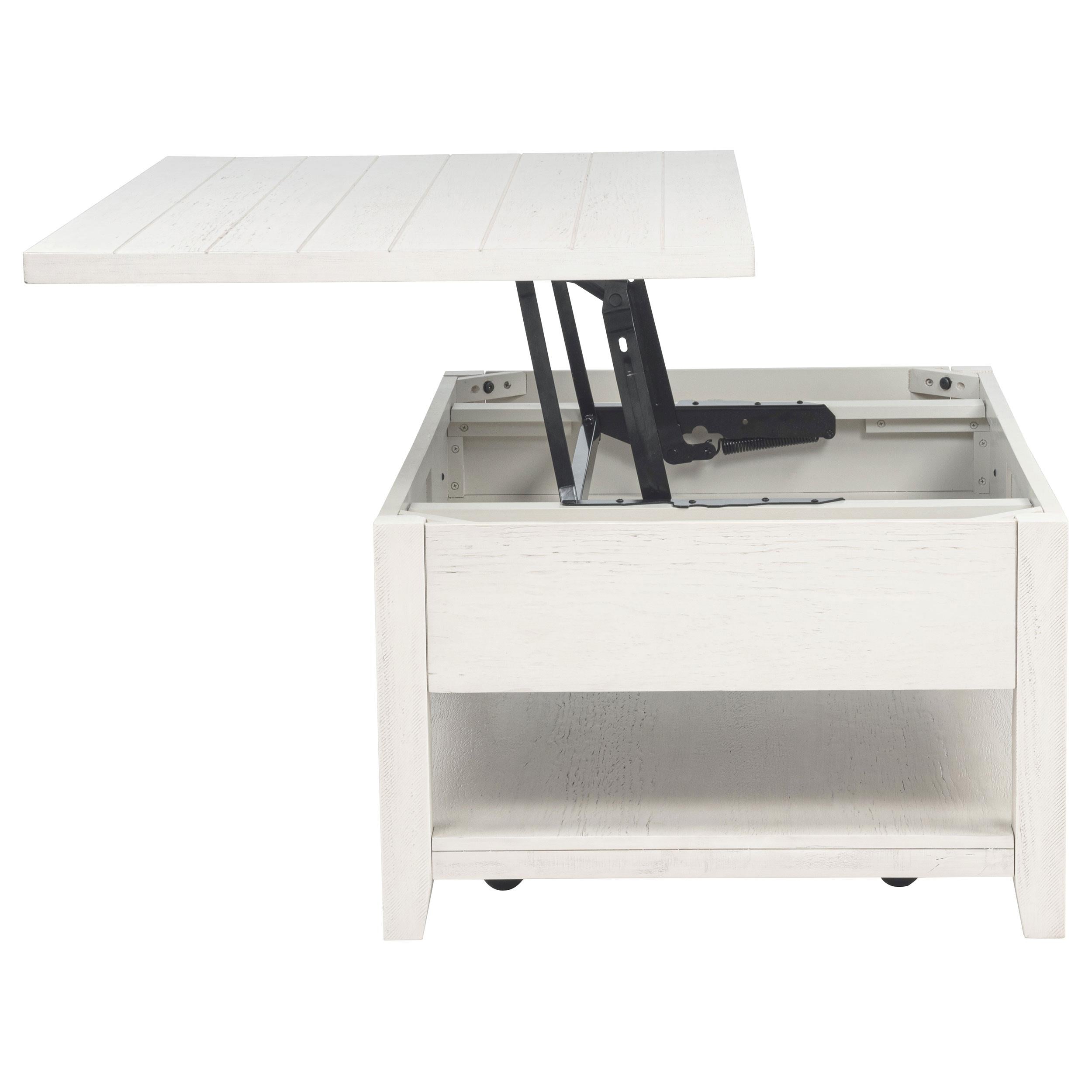  Coaster Furniture Payne 710555 48-inch Mobile Lift Top Coffee Table - Distressed White IMAGE 5