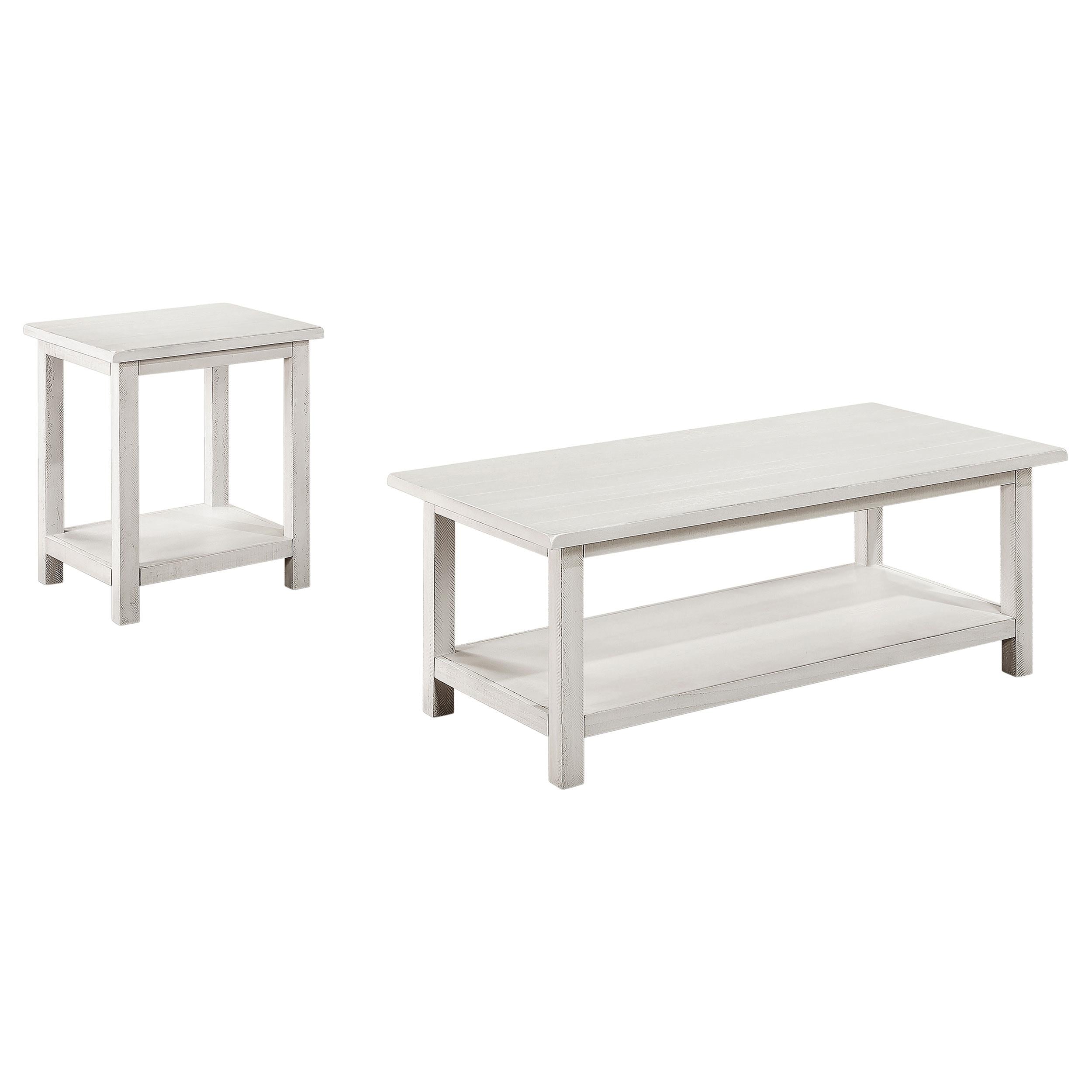  Coaster Furniture Payne 710558-S2A 2-piece Coffee and End Table Set - Distressed White IMAGE 1