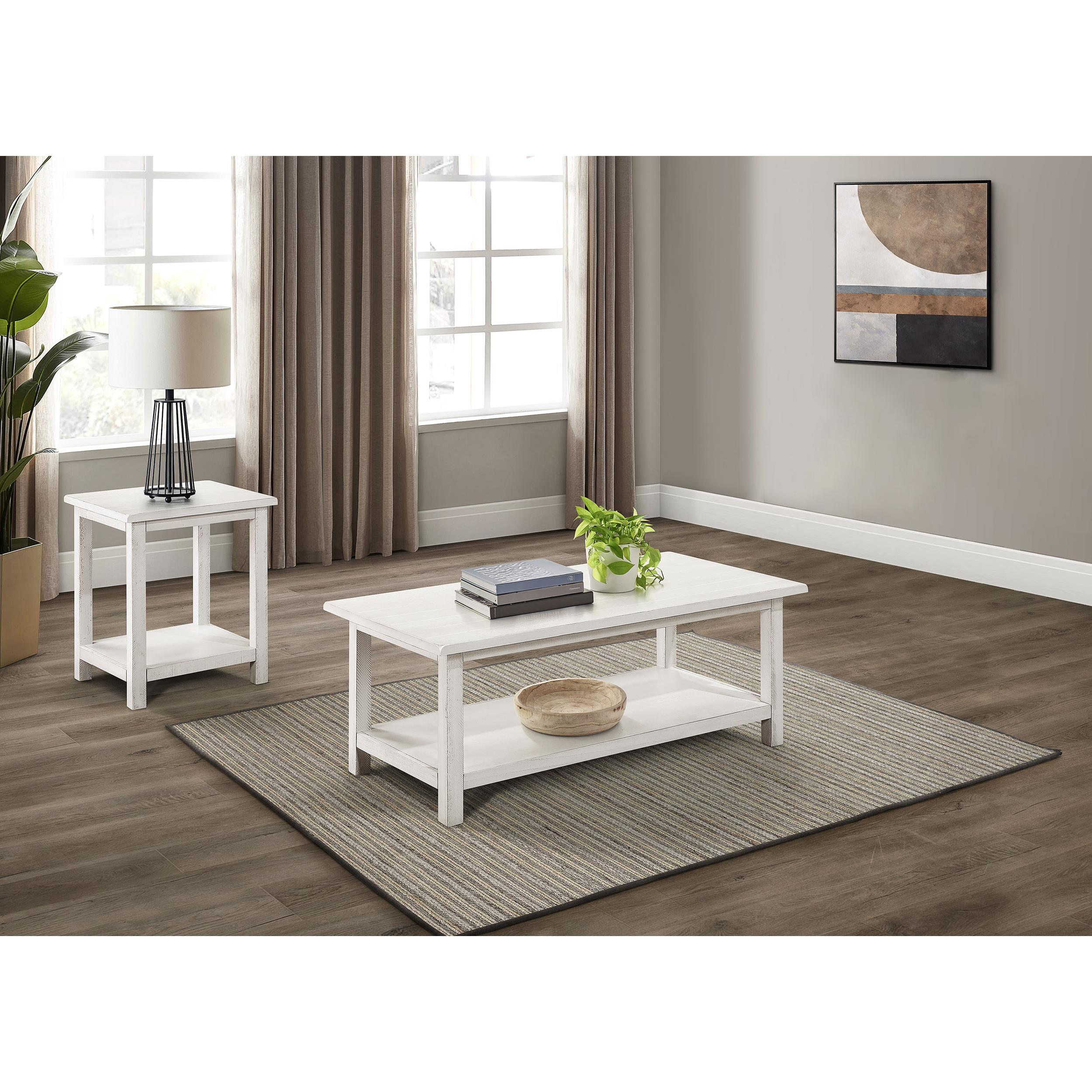  Coaster Furniture Payne 710558-S2A 2-piece Coffee and End Table Set - Distressed White IMAGE 2