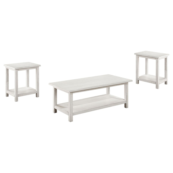 Coaster Furniture Payne 710558-S3A 3-piece Coffee and End Table Set - Distressed White