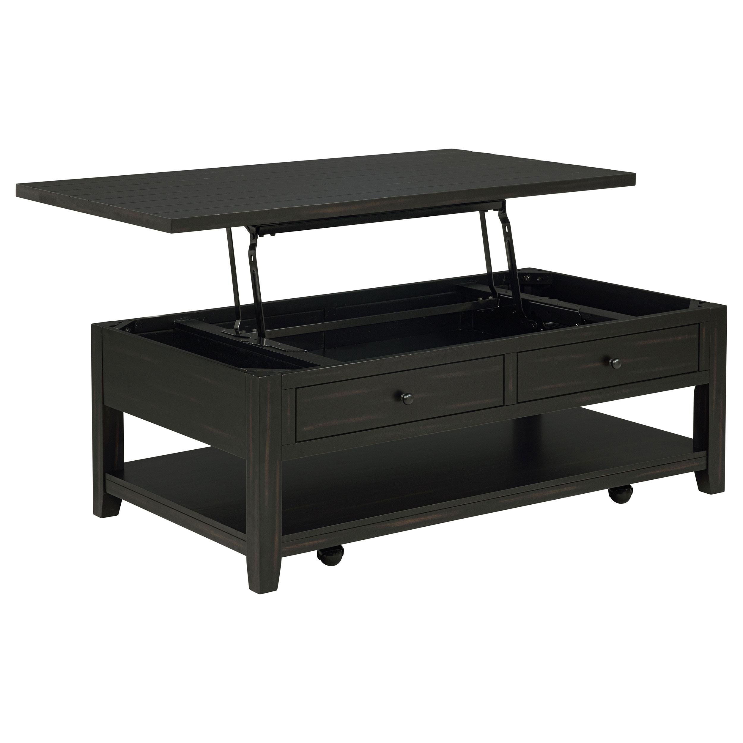  Coaster Furniture Payne 710565 48-inch Mobile Lift Top Coffee Table - Distressed Java IMAGE 2