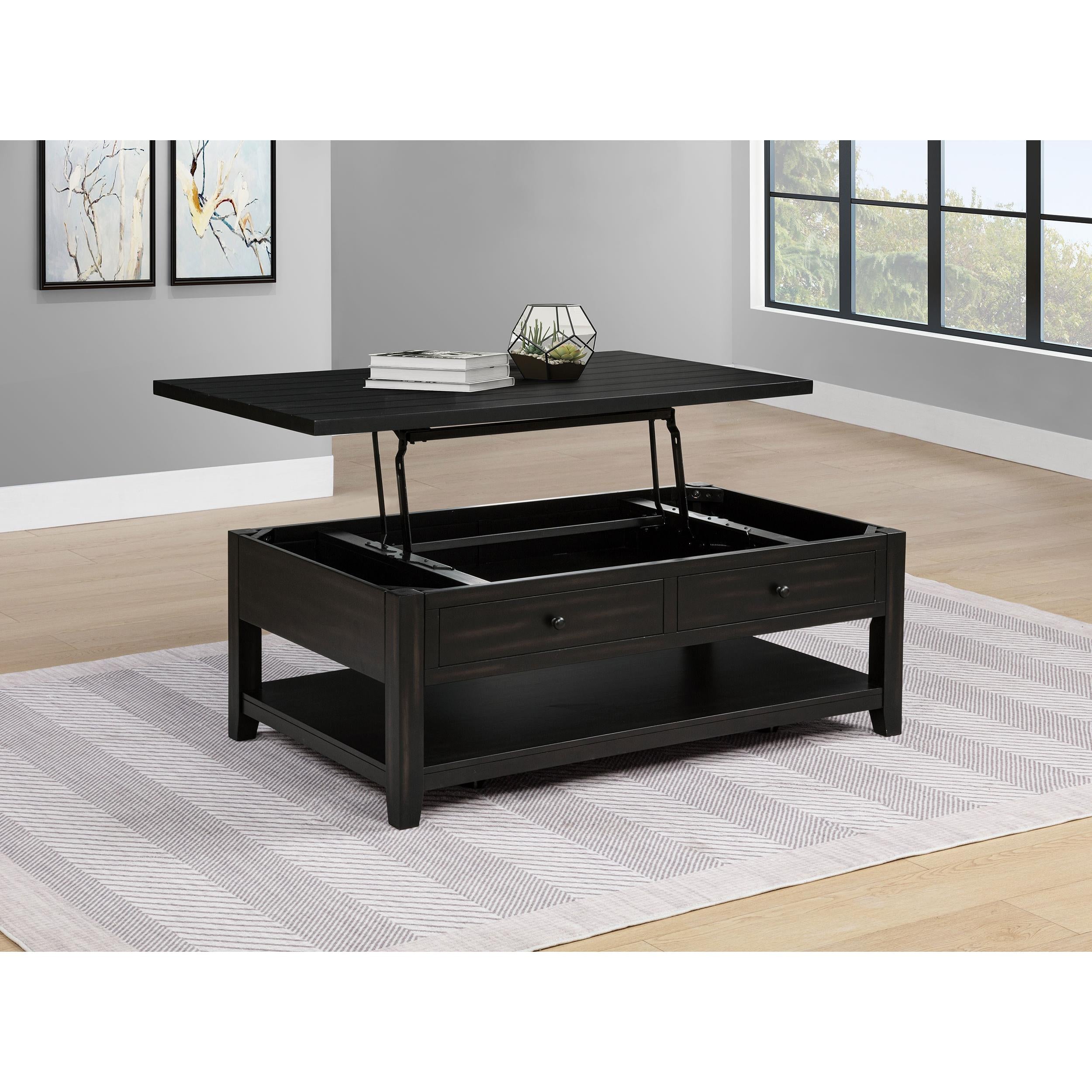  Coaster Furniture Payne 710565 48-inch Mobile Lift Top Coffee Table - Distressed Java IMAGE 9