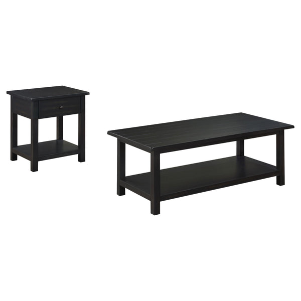 Coaster Furniture Payne 710568-S2 2-piece Coffee and 1-drawer End Table Set - Java