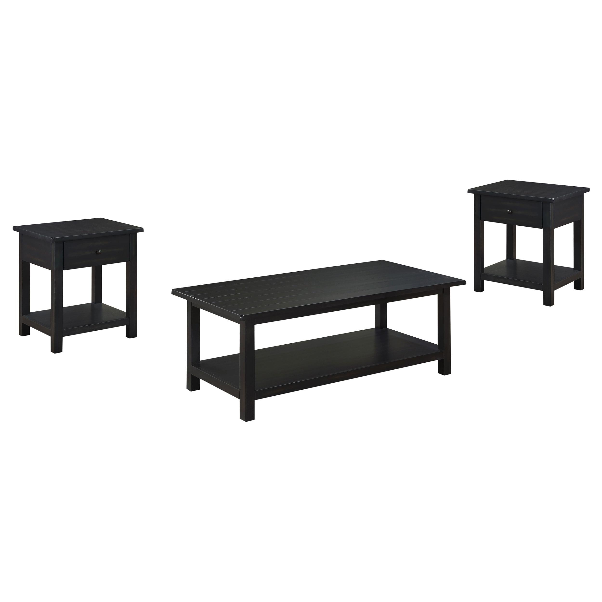 Coaster Furniture Payne 710568-S3 3-piece Coffee and 1-drawer End Table Set - Java IMAGE 1