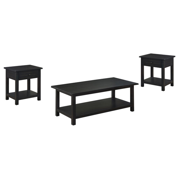 Coaster Furniture Payne 710568-S3 3-piece Coffee and 1-drawer End Table Set - Java