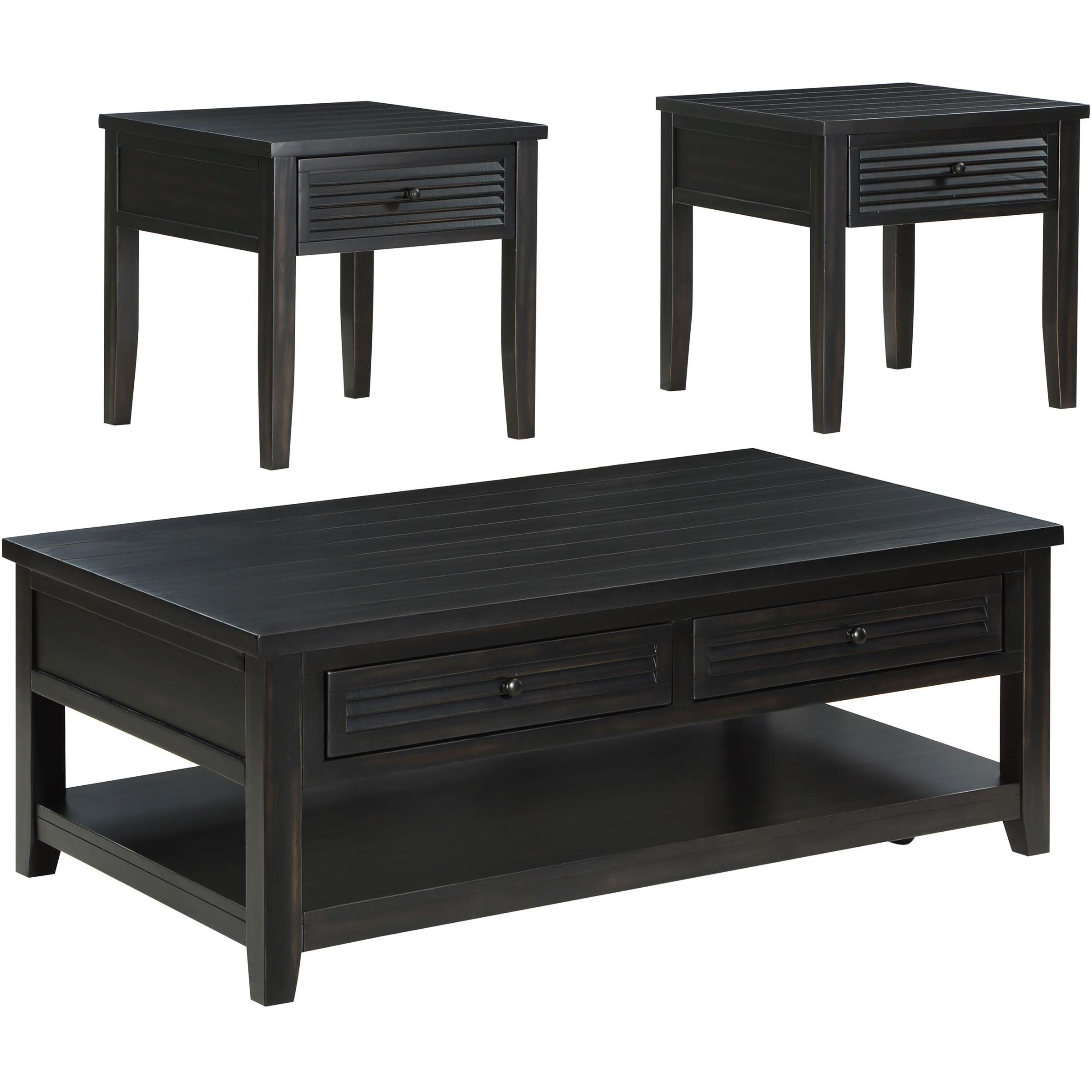  Coaster Furniture Concord 710578-S3 3-piece Coffee and End Table Set - Distressed Java IMAGE 2