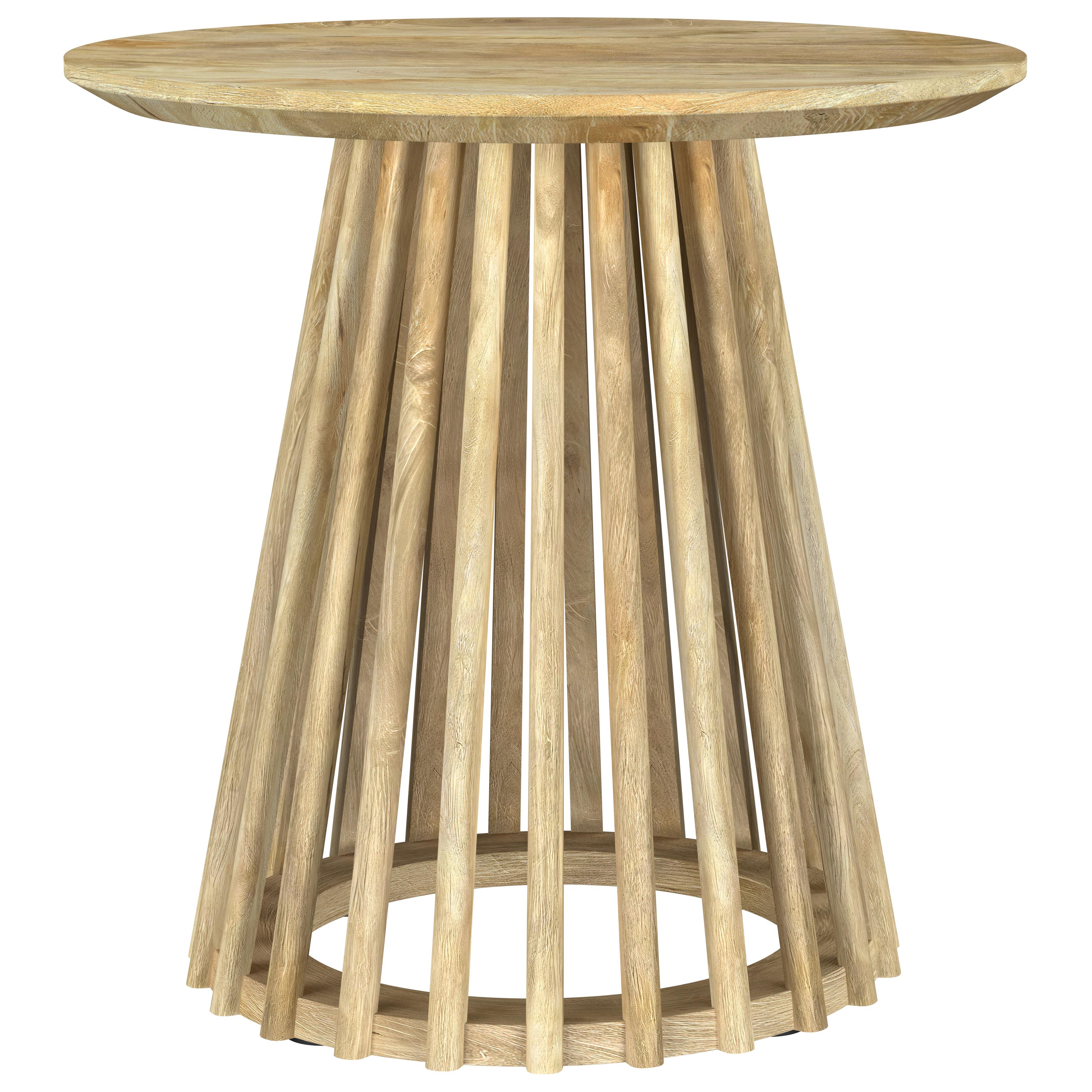  Coaster Furniture Touhy 710607 Round Solid Wood Side Table - Natural Mango IMAGE 1