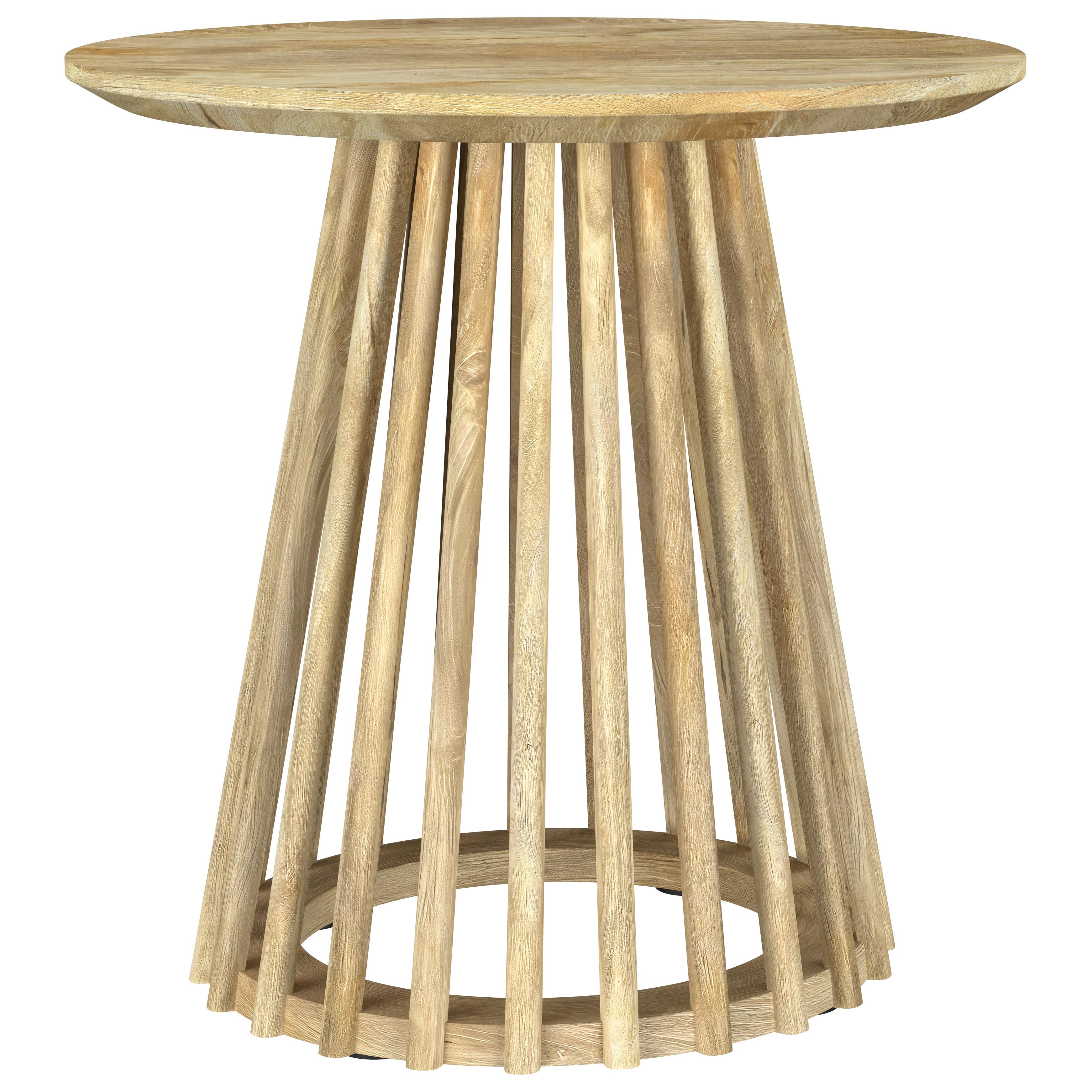  Coaster Furniture Touhy 710607 Round Solid Wood Side Table - Natural Mango IMAGE 2