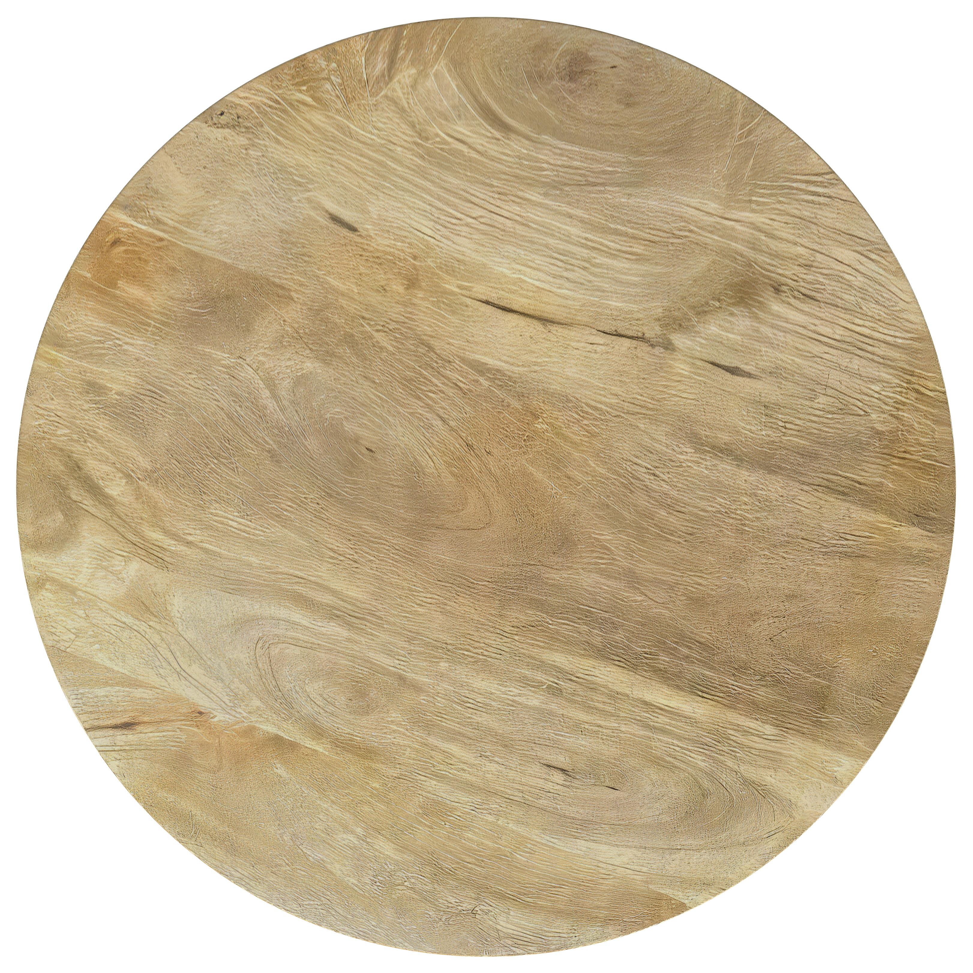  Coaster Furniture Touhy 710607 Round Solid Wood Side Table - Natural Mango IMAGE 4