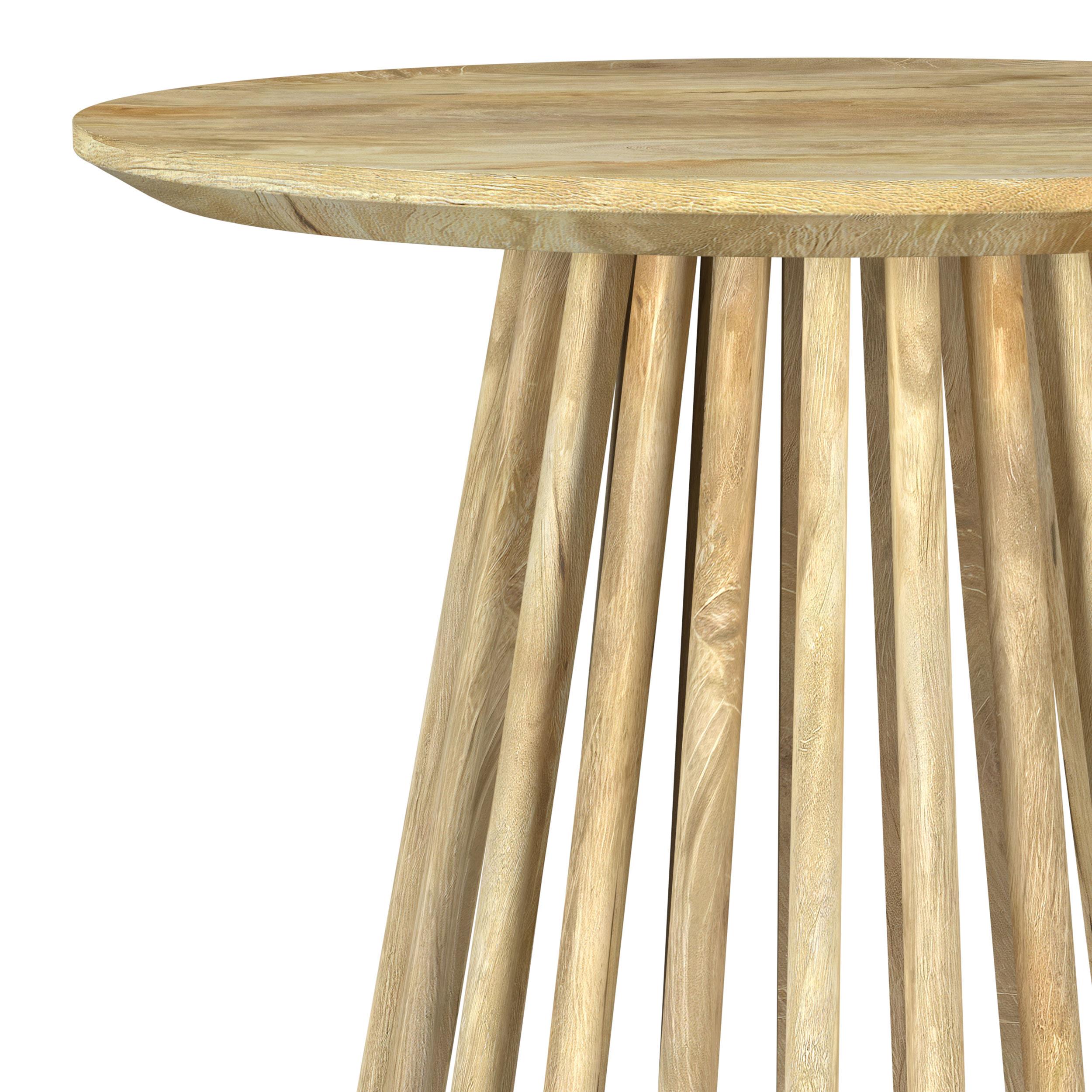  Coaster Furniture Touhy 710607 Round Solid Wood Side Table - Natural Mango IMAGE 5