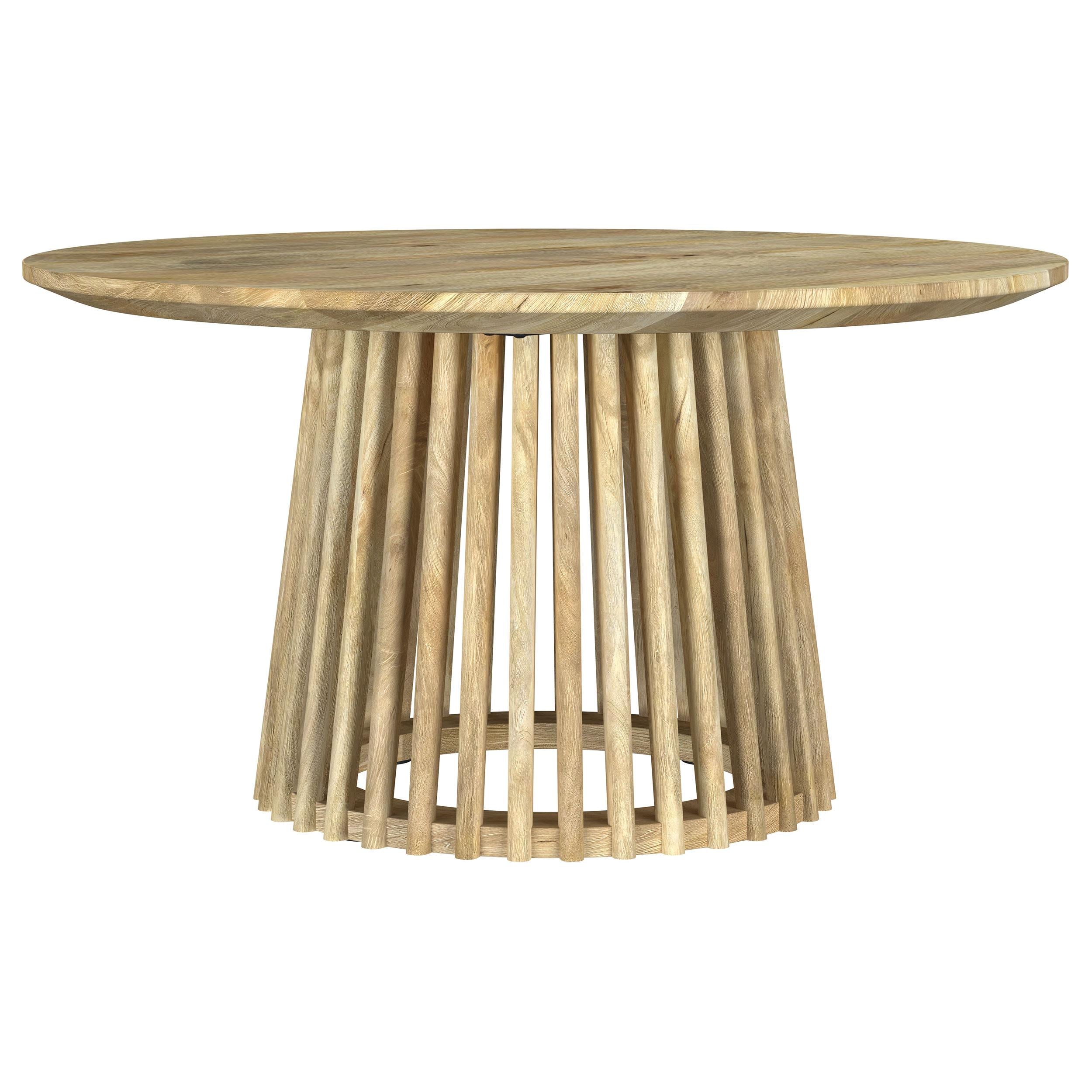  Coaster Furniture Touhy 710608 Round Solid Wood Coffee Table - Natural Mango IMAGE 2
