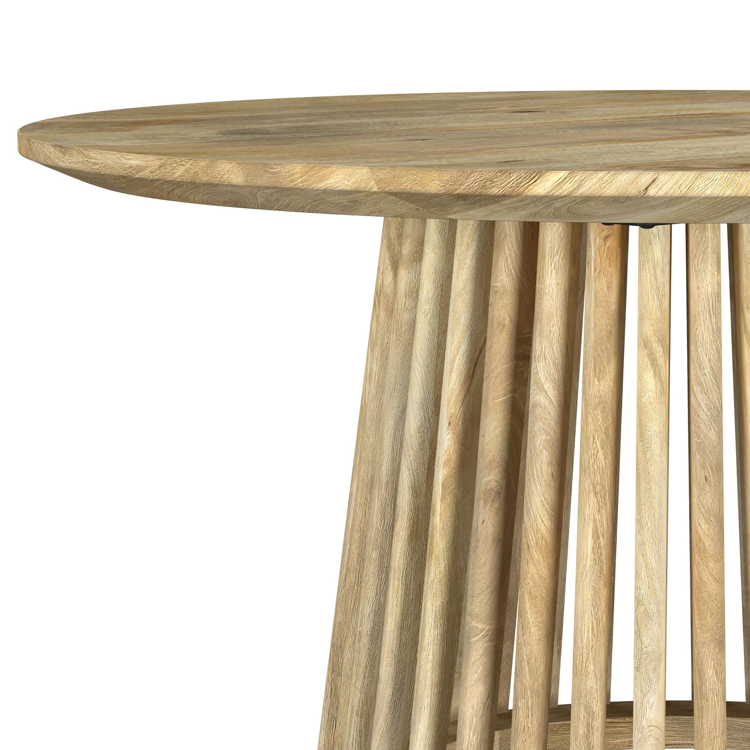  Coaster Furniture Touhy 710608 Round Solid Wood Coffee Table - Natural Mango IMAGE 3