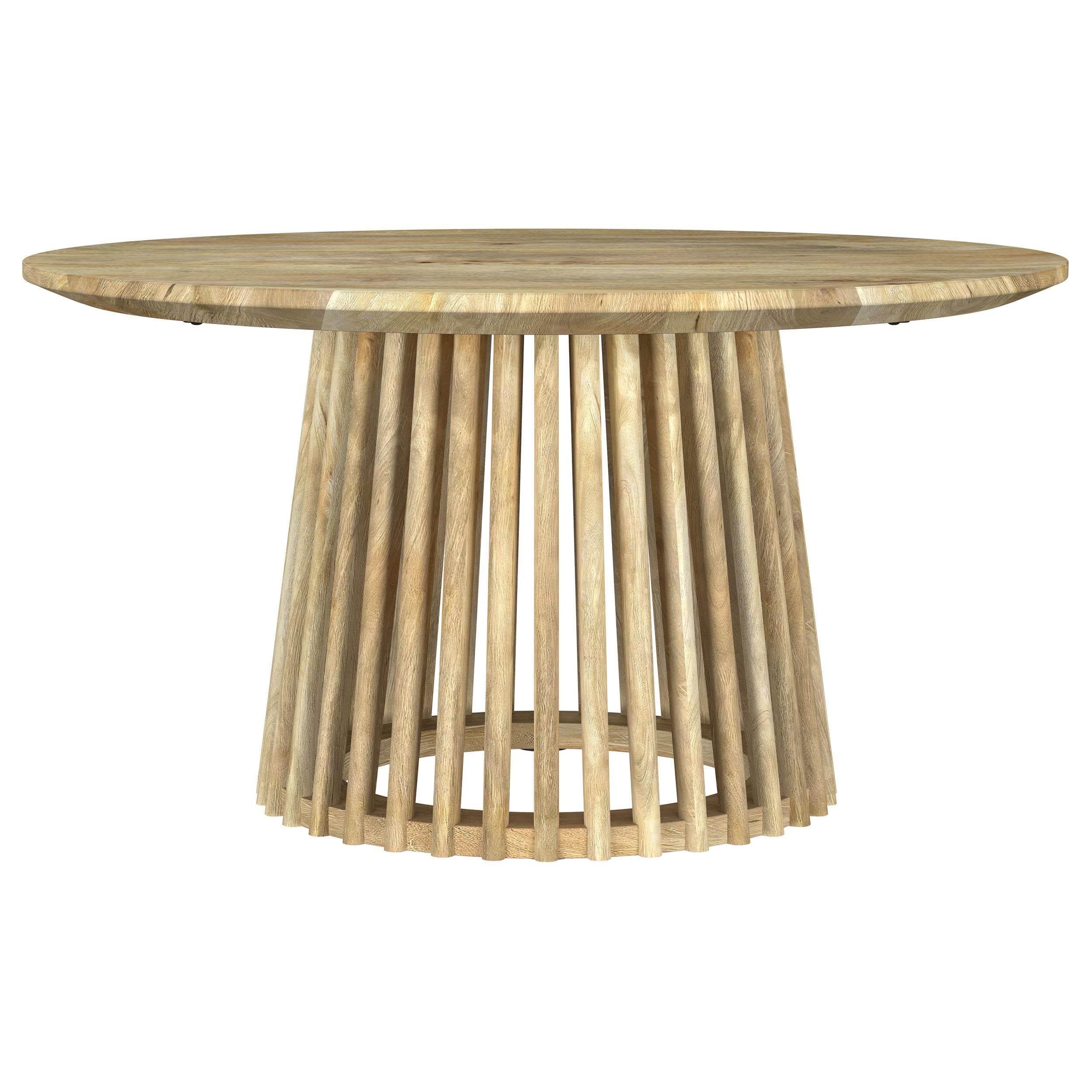  Coaster Furniture Touhy 710608-S2 2-piece Round Coffee and End Table Set - Natural Mango IMAGE 3