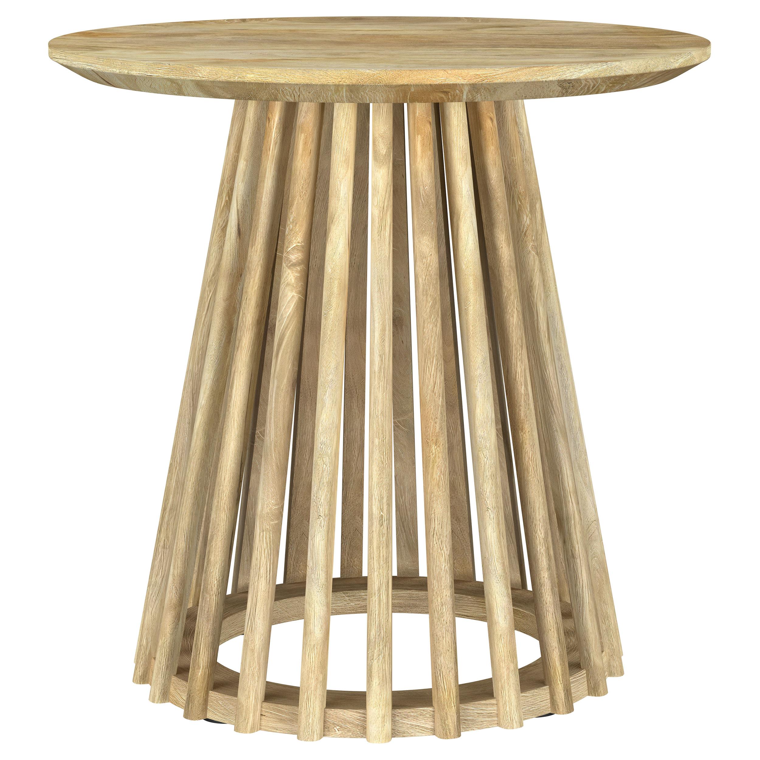  Coaster Furniture Touhy 710608-S2 2-piece Round Coffee and End Table Set - Natural Mango IMAGE 4