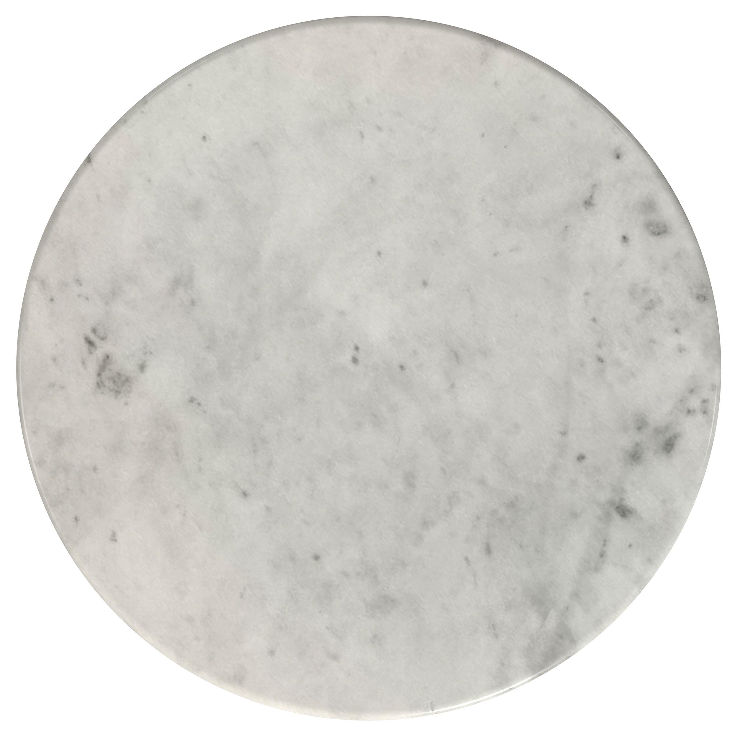 Coaster Furniture Hermas 710737 Round Genuine Marble Top Metal Side Table - White IMAGE 5