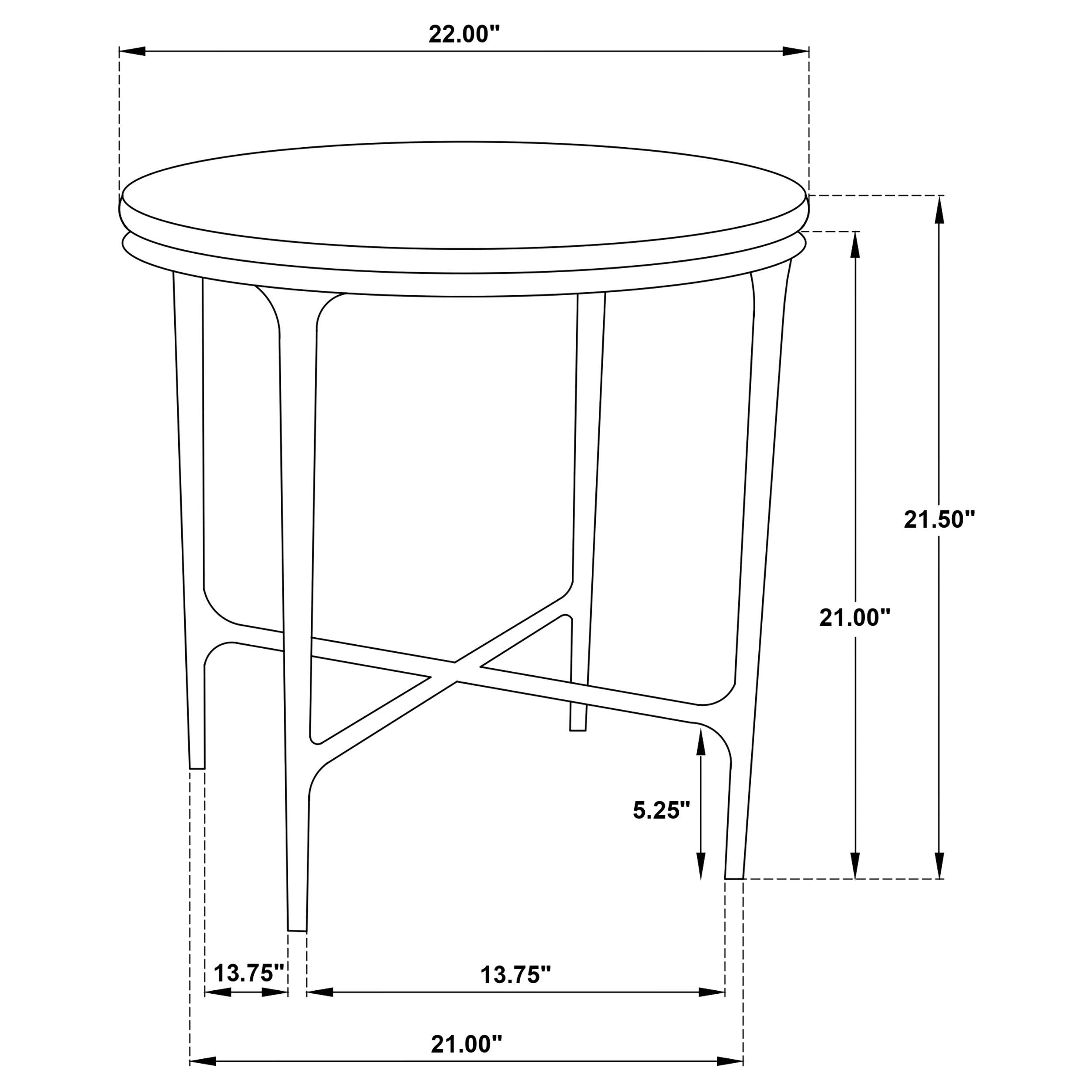  Coaster Furniture Hermas 710737 Round Genuine Marble Top Metal Side Table - White IMAGE 7